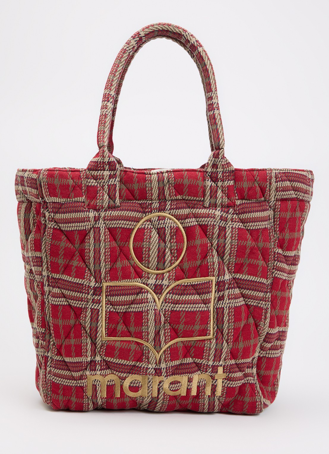 Isabel Marant Wigan shopper met logoborduring en quilt patroon - voorkant 2 rood