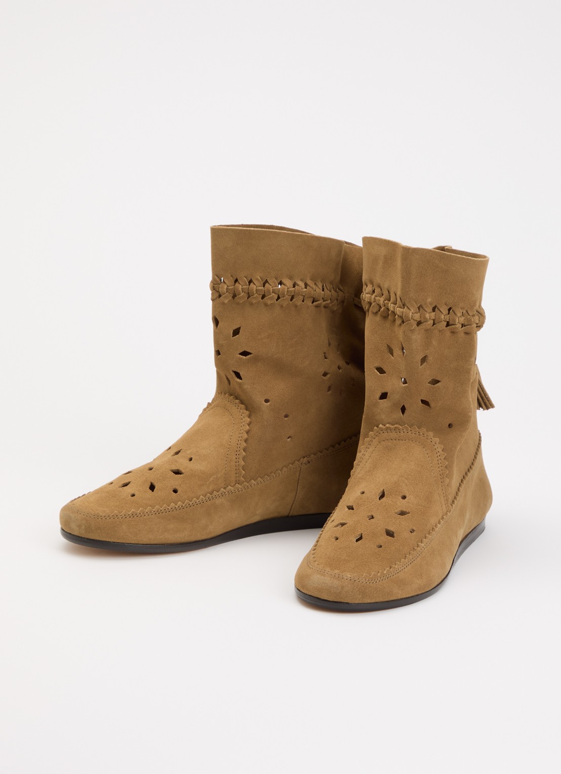 Isabel Marant Woosta laars suède - detail cognac