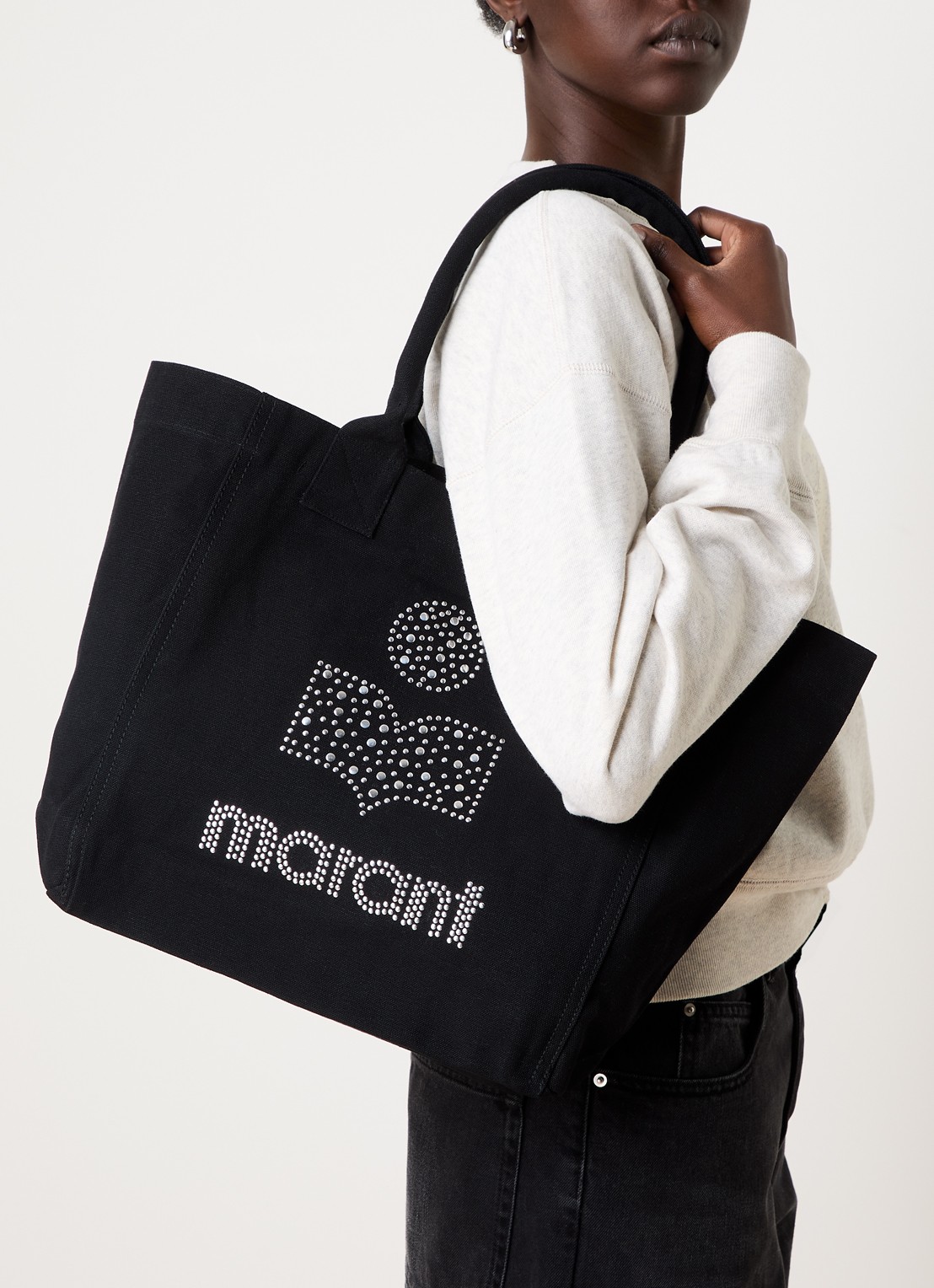 Isabel Marant Yenky shopper met studs - voorkant 7 zwart