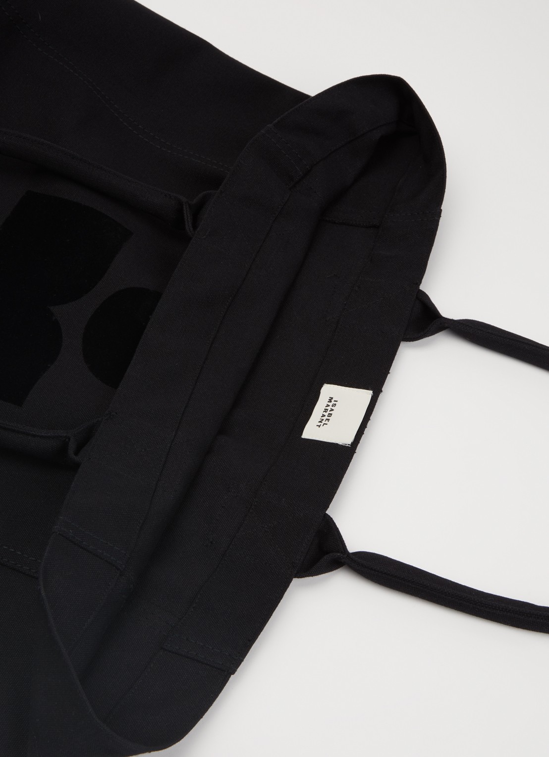 Isabel Marant Yenky shopper van canvas met logo - detail zwart