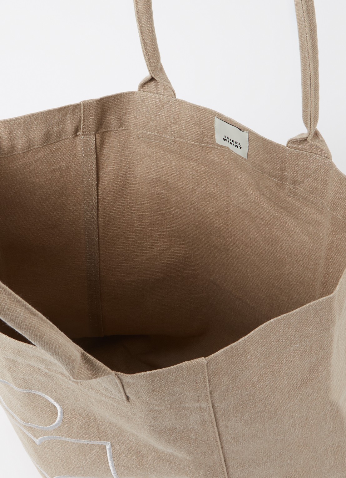 Isabel Marant Yenky shopper van canvas met logoborduring - detail 4 beige