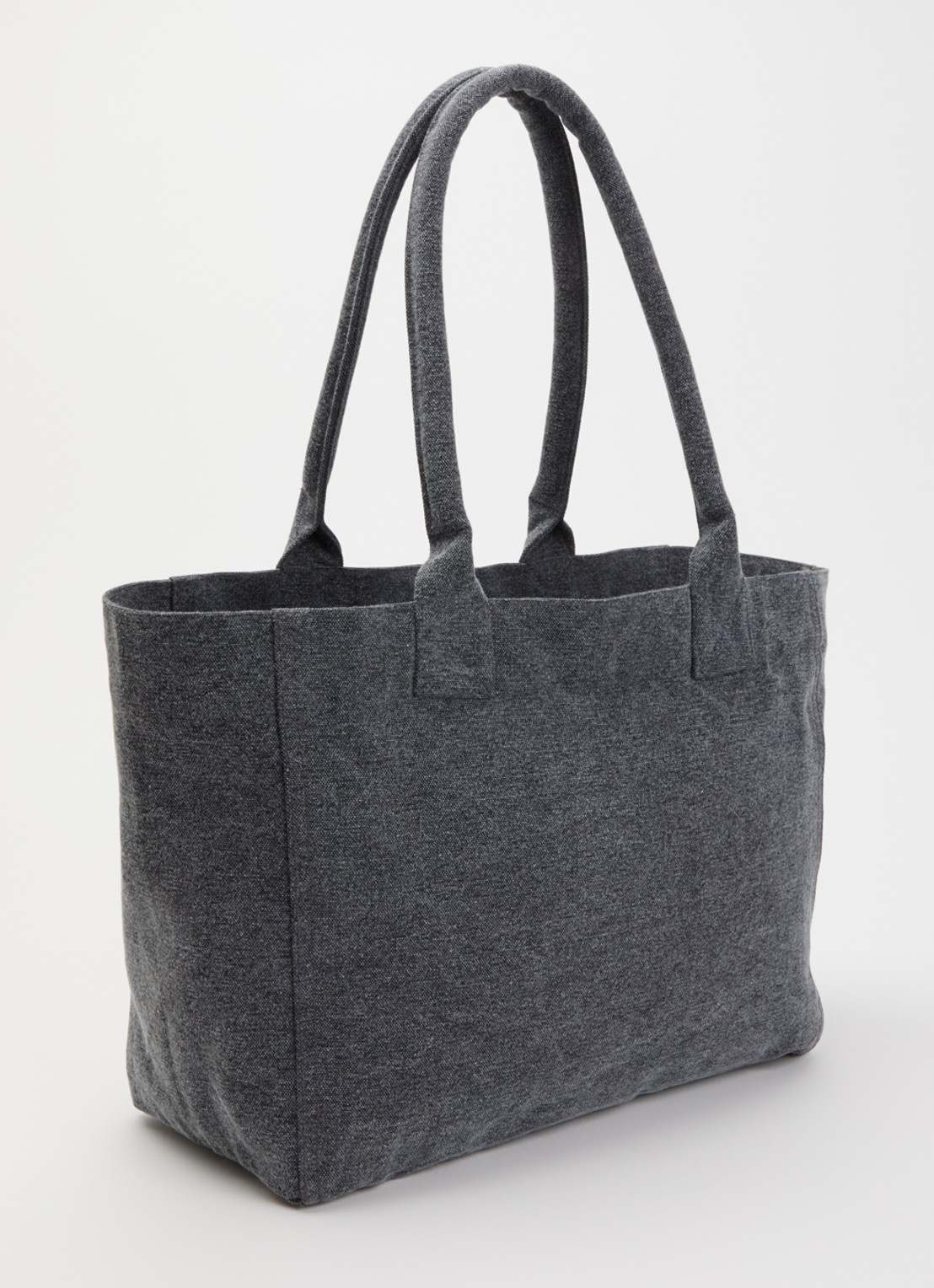 Isabel Marant Yenky shopper van canvas met logoborduring - achterkant antraciet