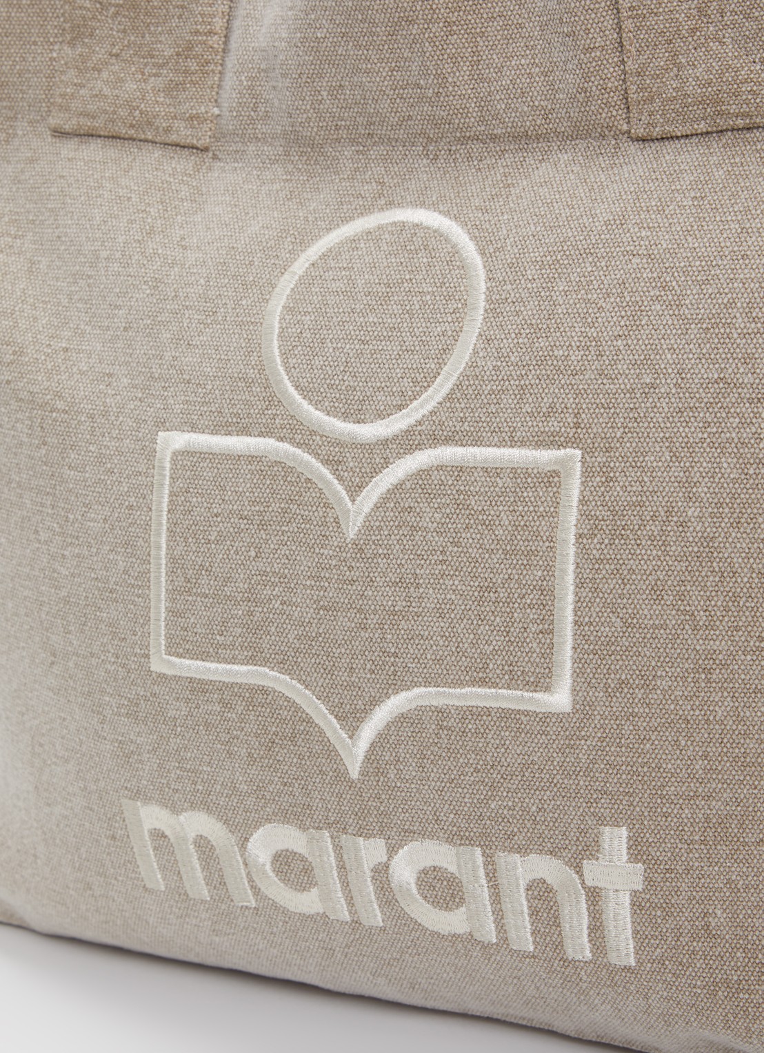 Isabel Marant Yenky shopper van canvas met logoborduring - detail 3 beige
