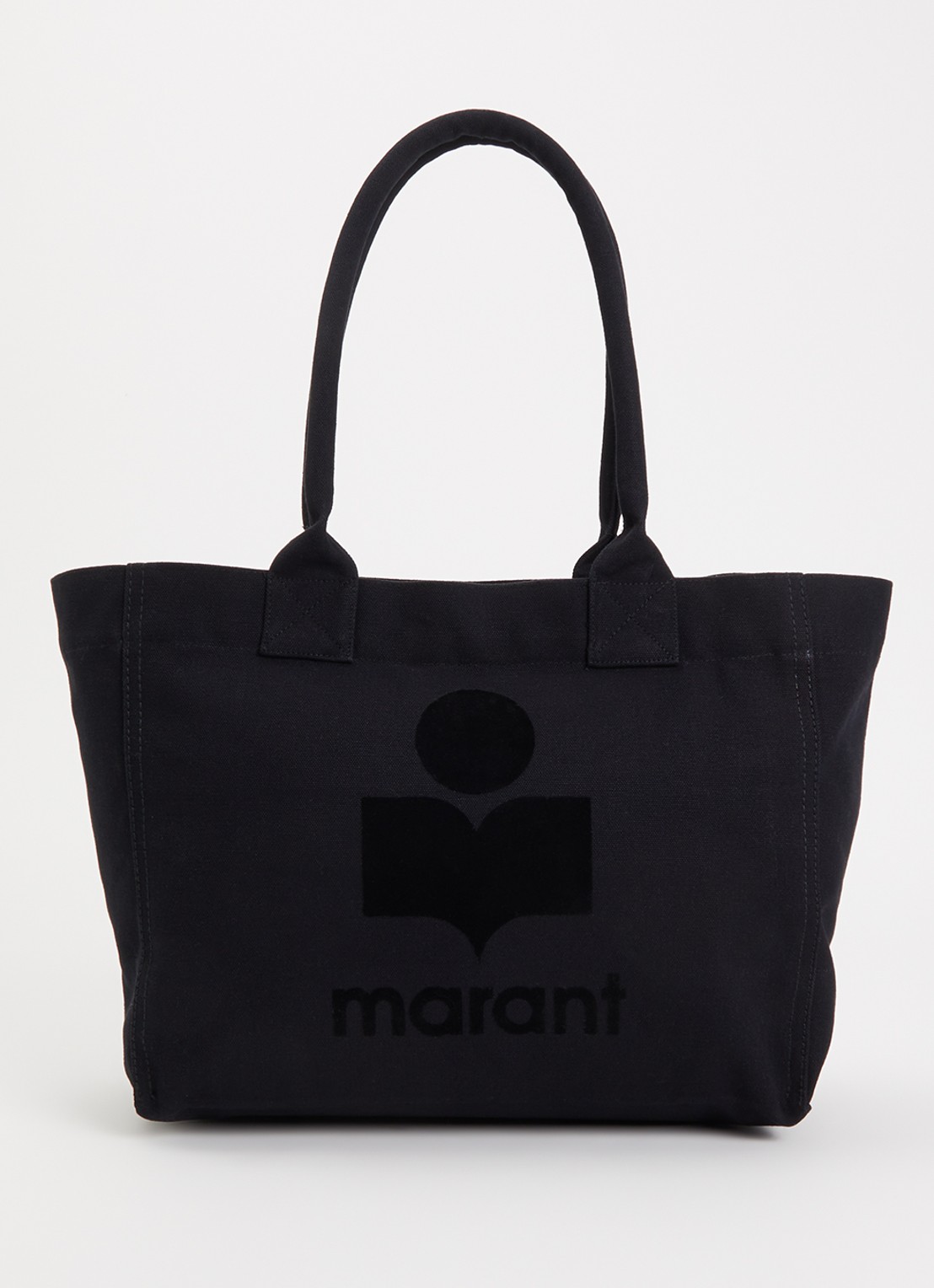 Isabel Marant Yenky shopper van canvas met logoborduring - voorkant 6 zwart