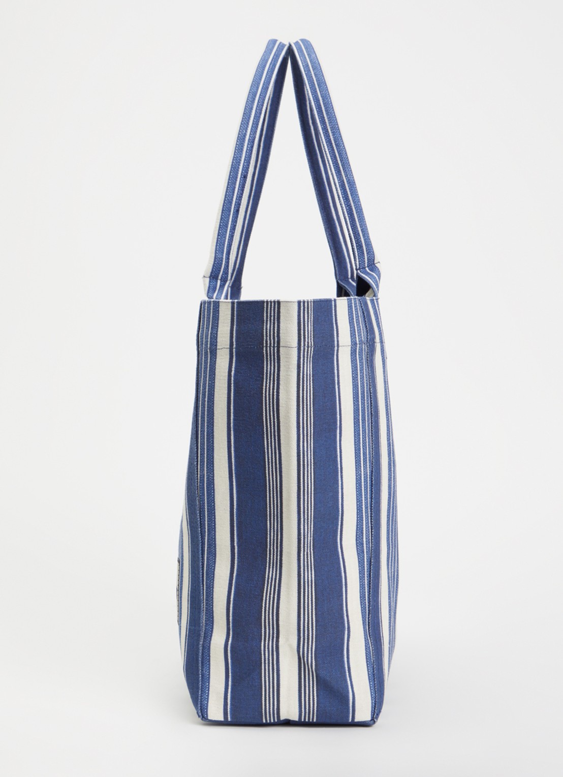 Isabel Marant Yenky small shopper met streepprint en logo - detail 3 indigo