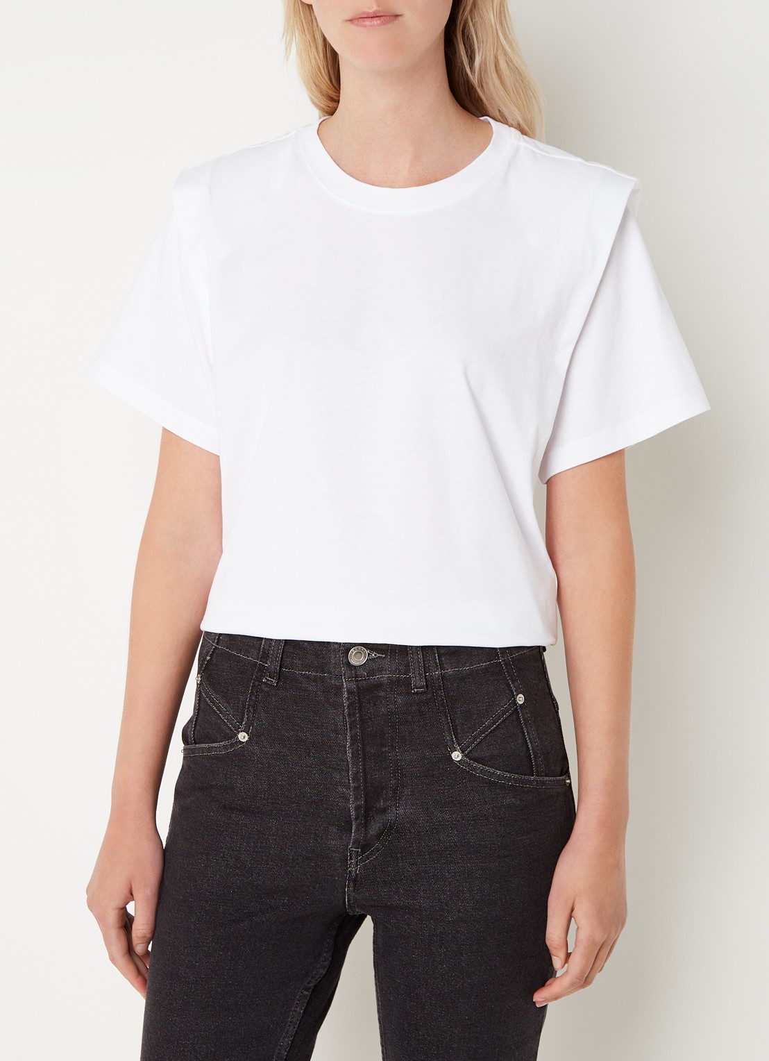 Isabel Marant Zelitos T-shirt met schouder detail - detail 4 wit