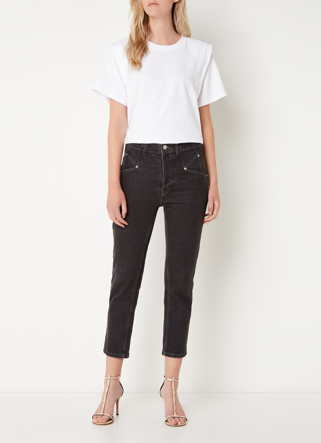 Isabel Marant Zelitos T-shirt met schouder detail - voorkant 2 wit
