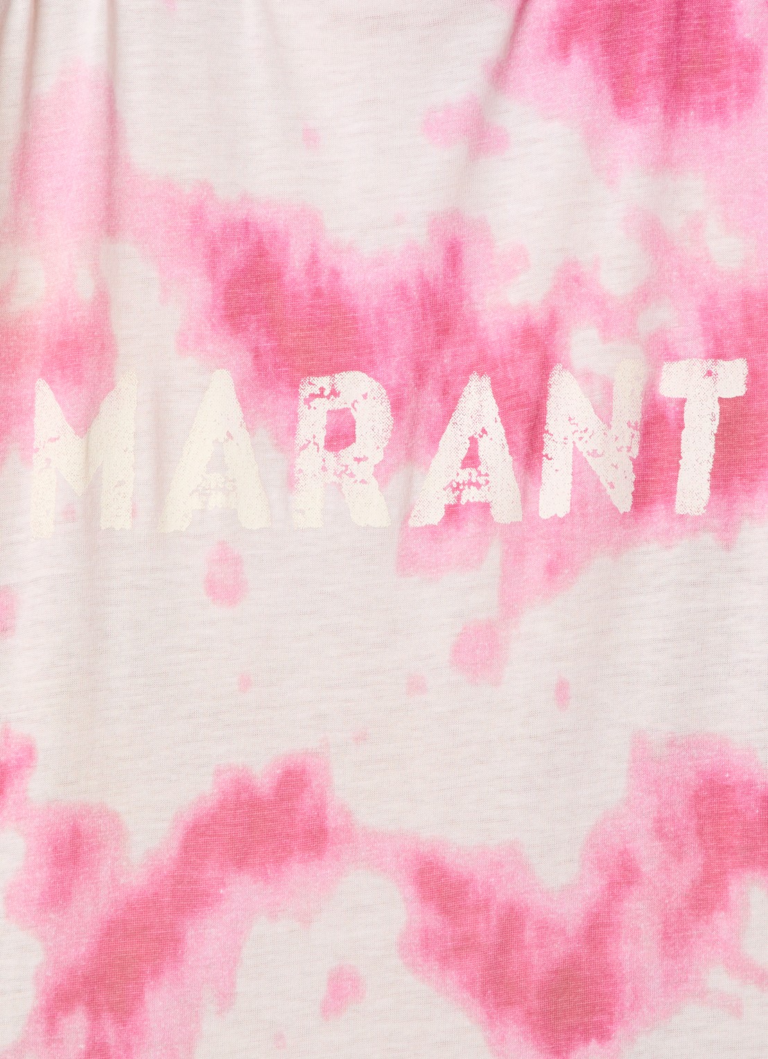 Isabel Marant Zewel T-shirt met logoprint en tie-dye dessin - detail 3 roze