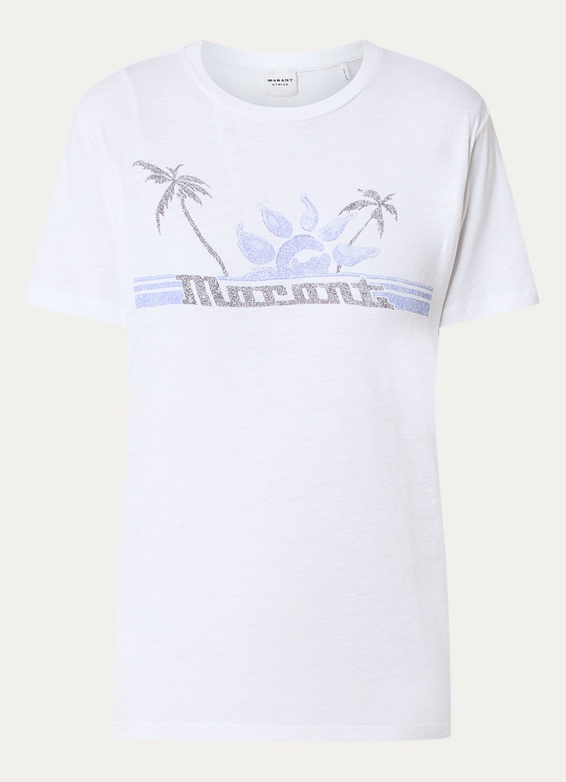 Isabel Marant Zewel T-shirt met print en logo - voorkant 4 wit