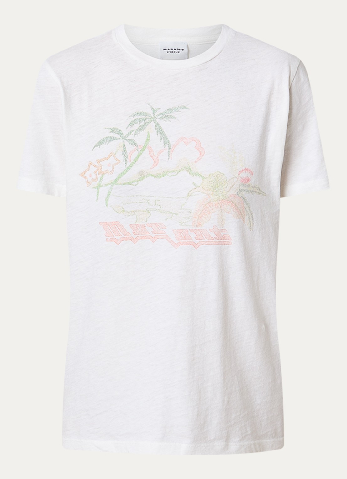 Isabel Marant Zewel T-shirt met print en logo - voorkant 3 ivoor