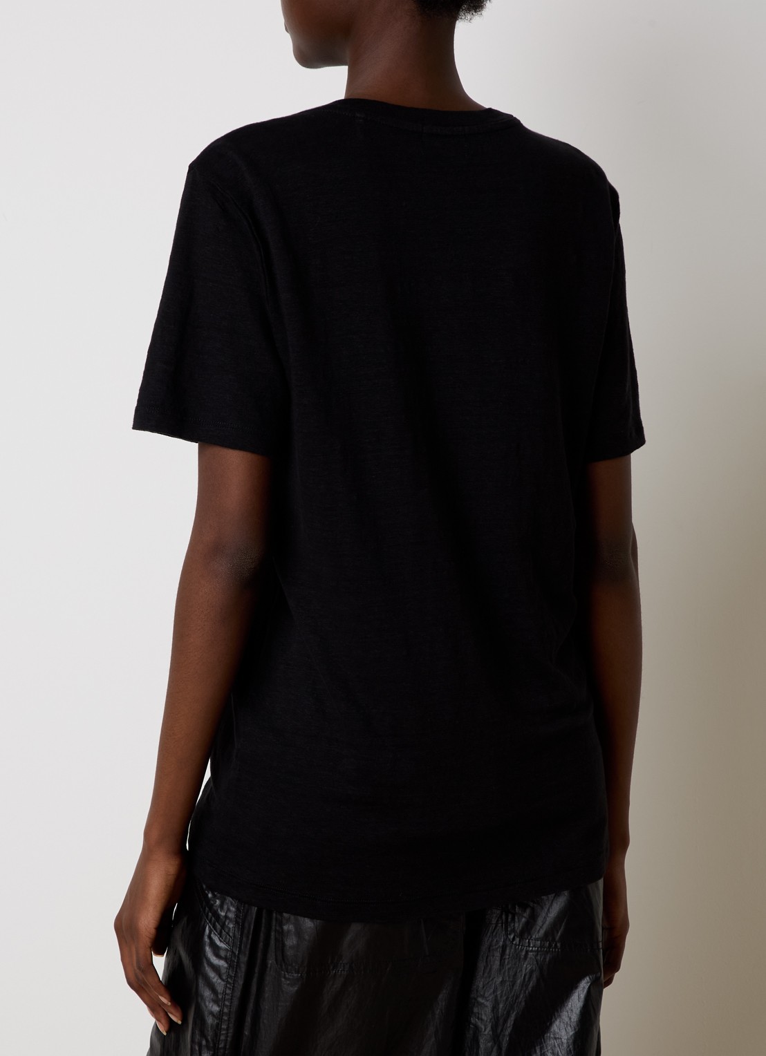 Isabel Marant Zewel T-shirt van linnen met logoprint - achterkant zwart
