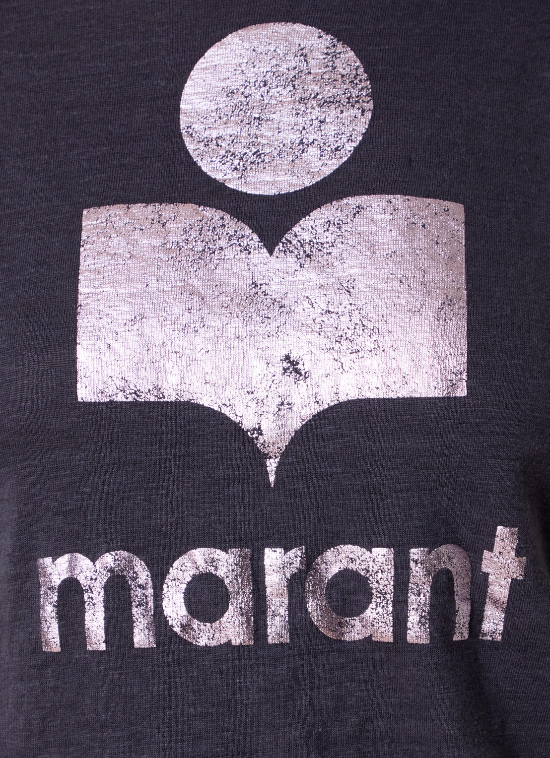 Isabel Marant Zewel T-shirt van linnen met logoprint - detail 4 paars