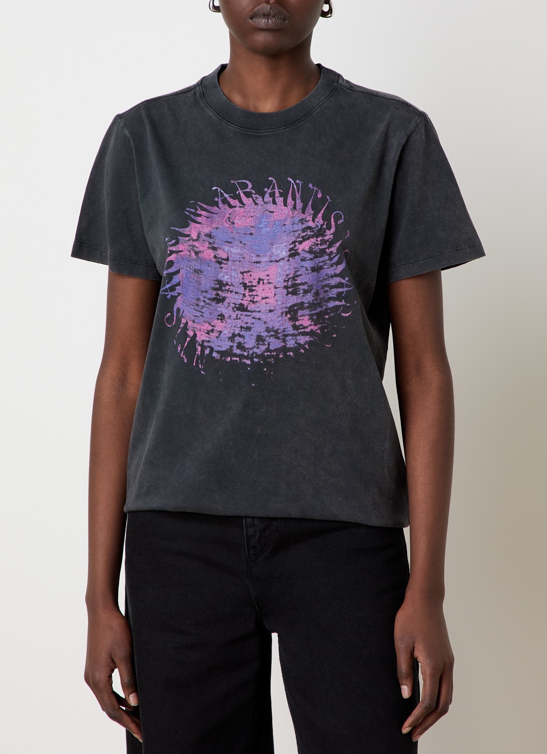 Isabel Marant Zoeline T-shirt met logoprint - detail 4 zwart