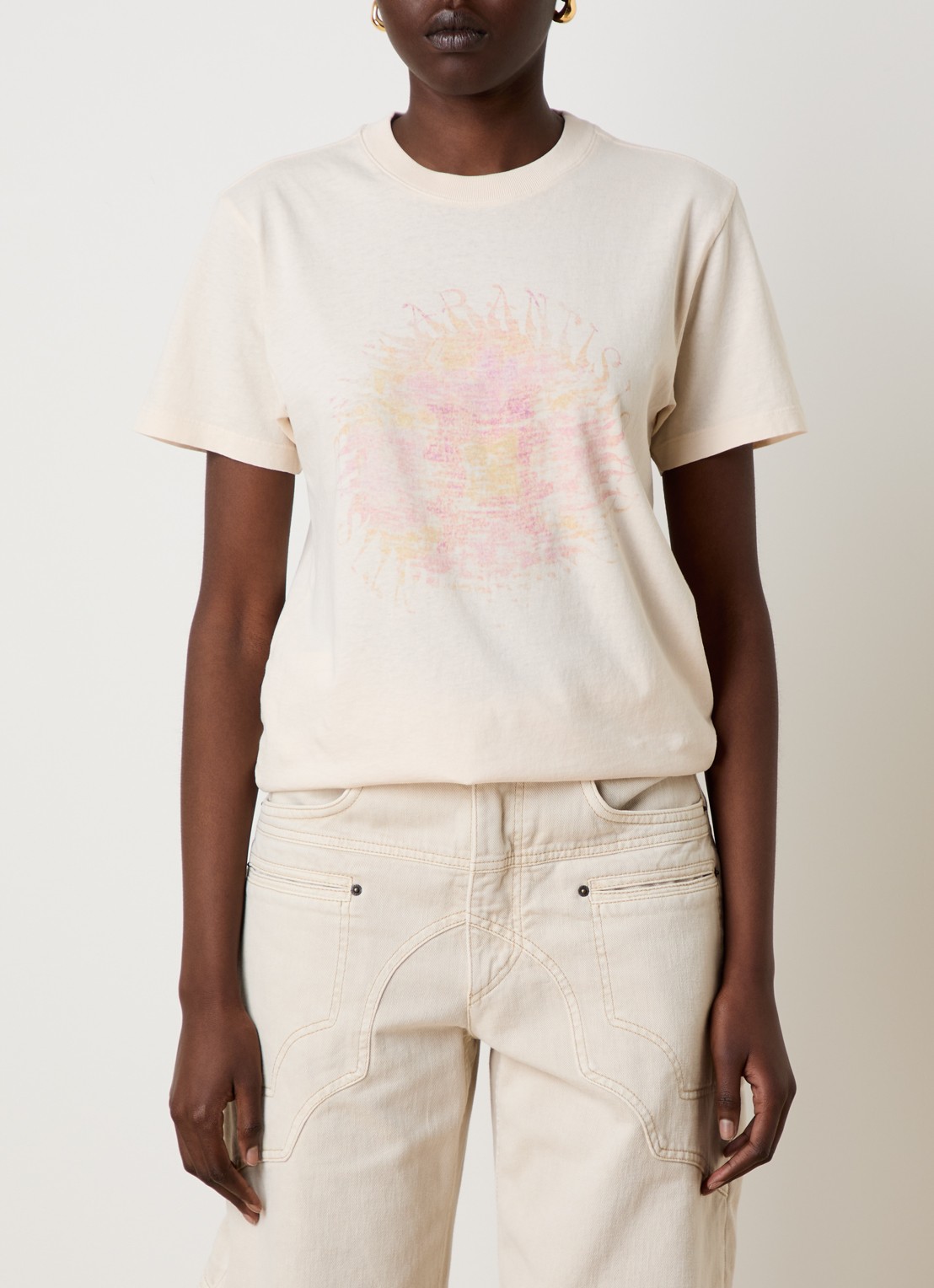Isabel Marant Zoeline T-shirt met logoprint - detail 2 gebroken wit