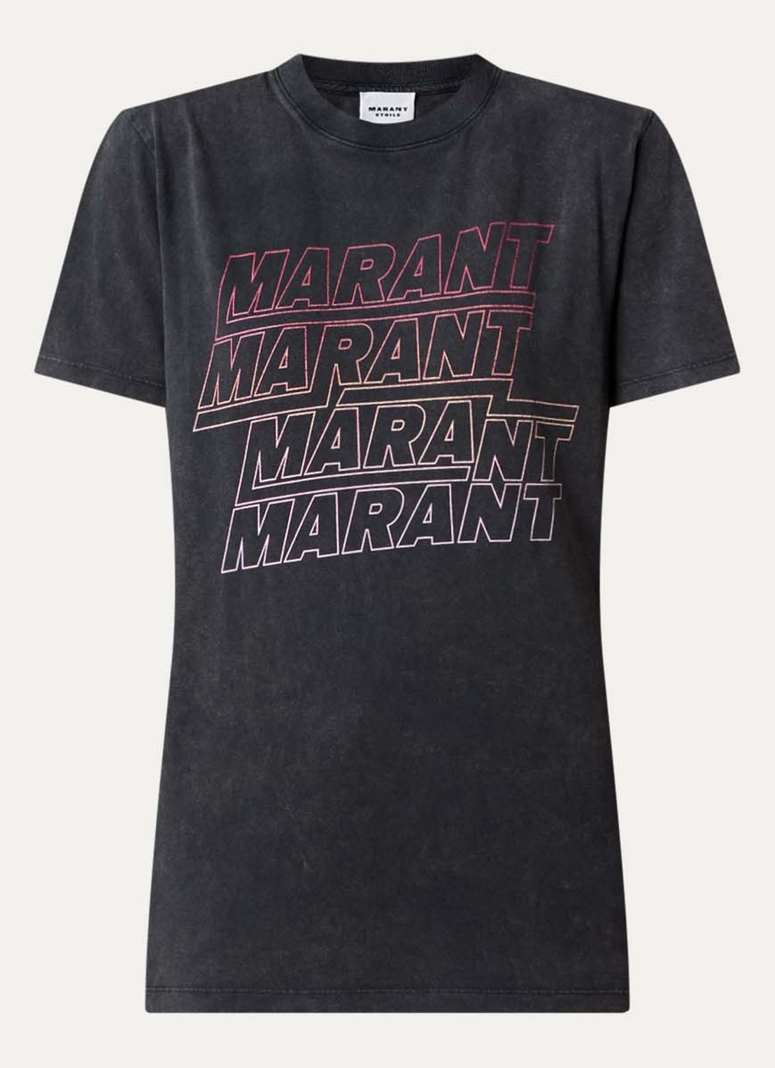 Isabel Marant Zoeline T-shirt met logoprint - voorkant 3 antraciet