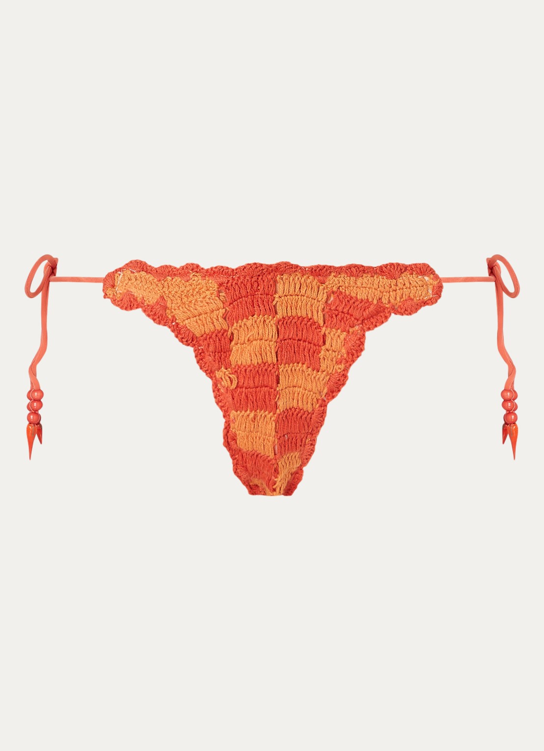 It's Now Cool Tanga bikinislip van crochet - voorkant 2 oranjerood