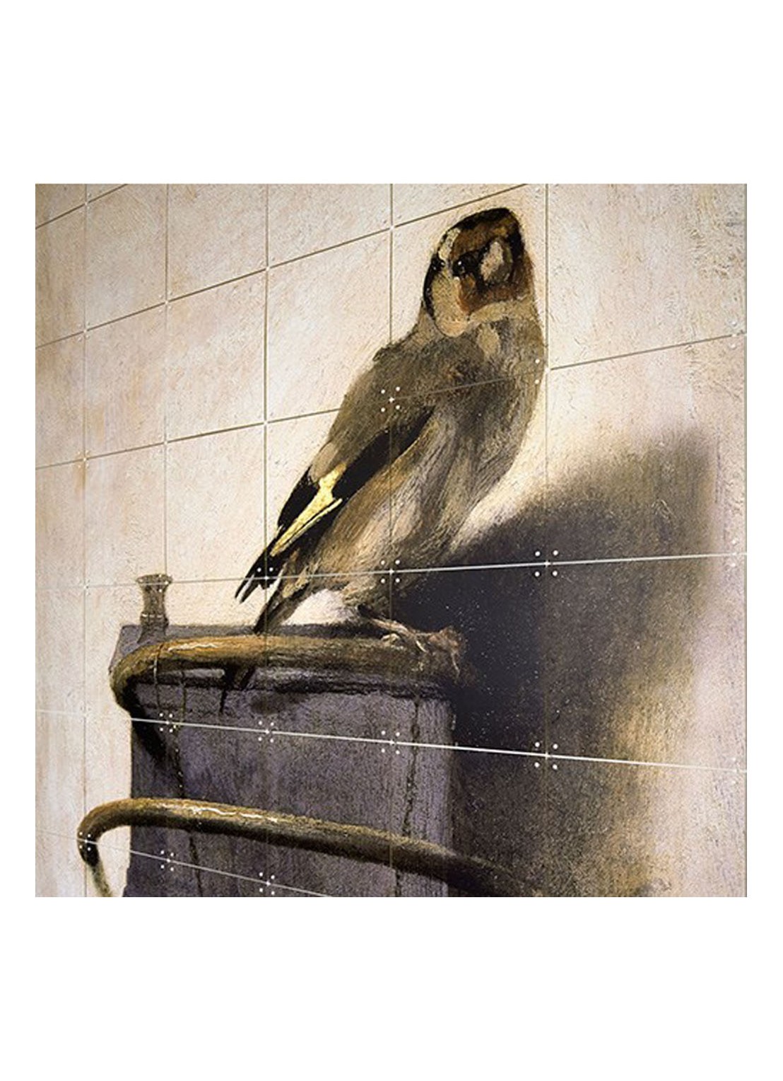 IXXI The Goldfinch wanddecoratie 120 x 80 cm - detail donkerbeige