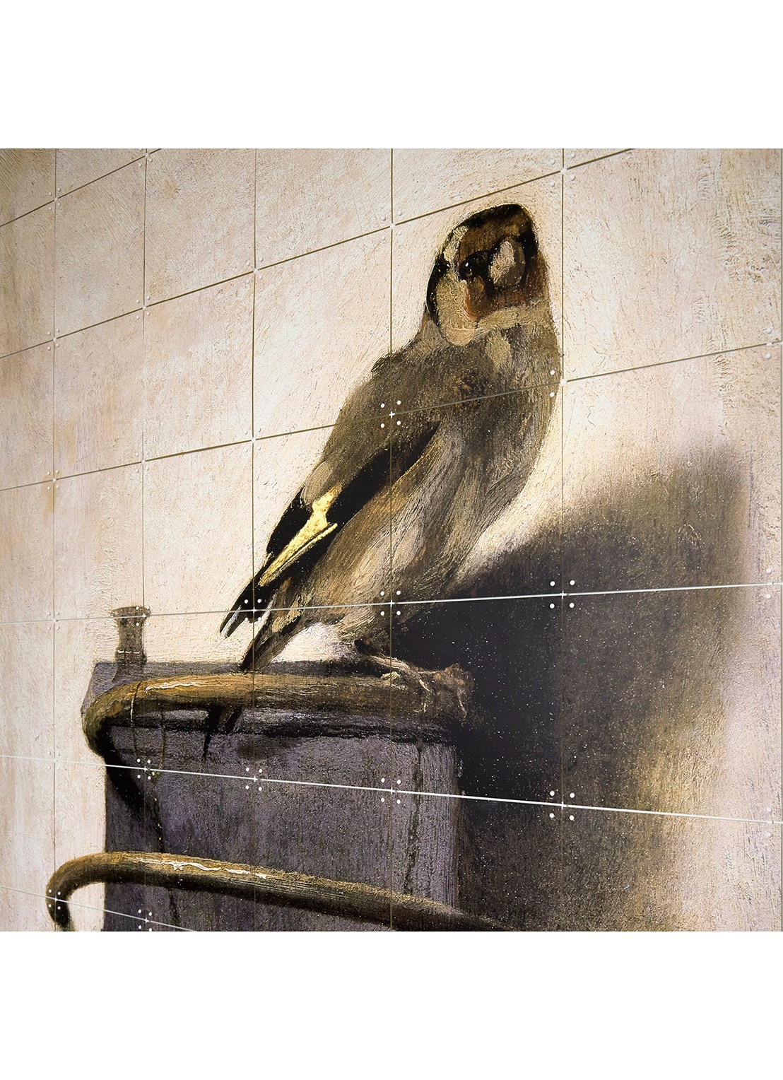 IXXI The Goldfinch wanddecoratie 120 x 80 cm - detail 3 donkerbeige
