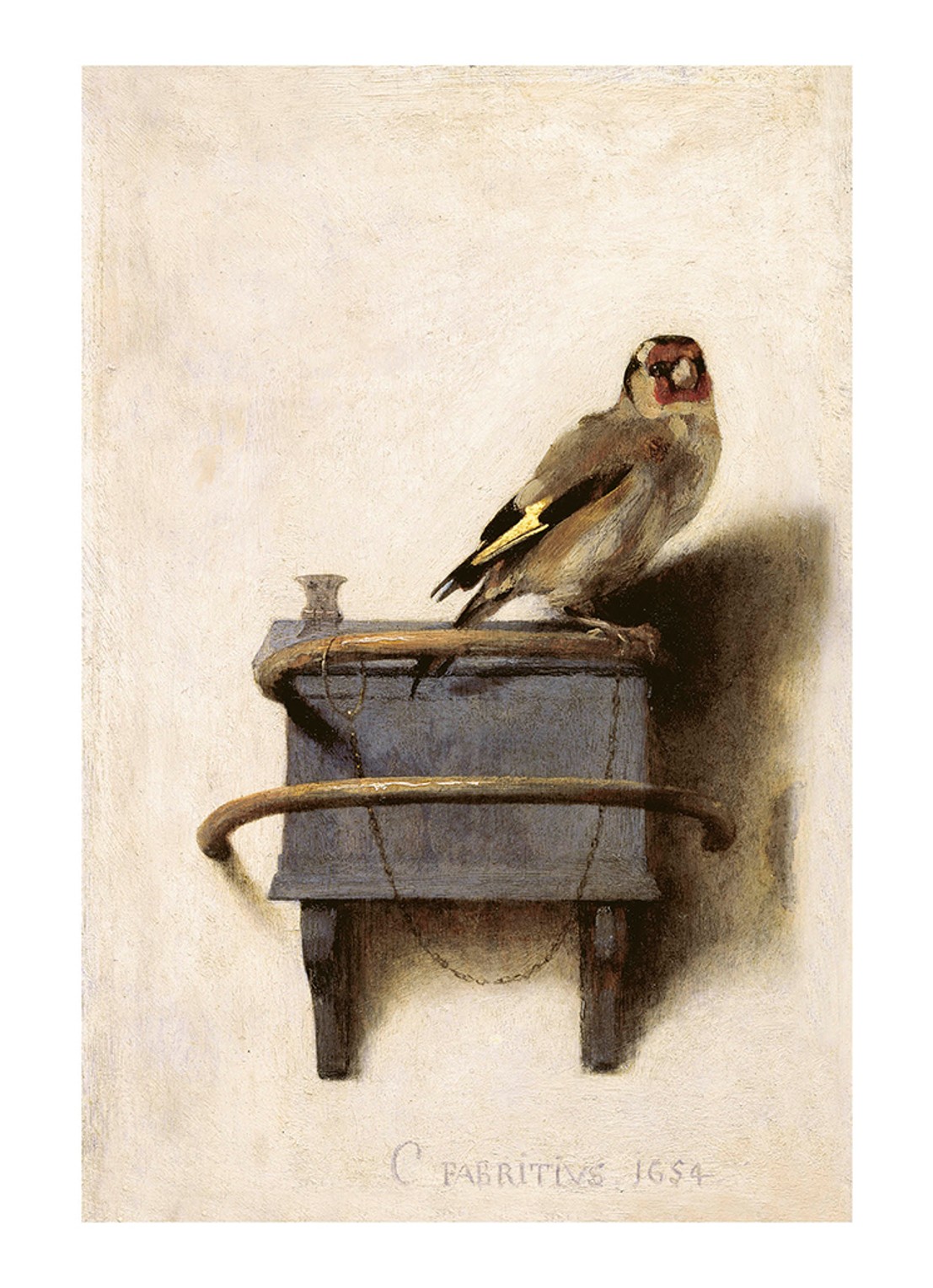 IXXI The Goldfinch wanddecoratie 120 x 80 cm - detail 4 donkerbeige