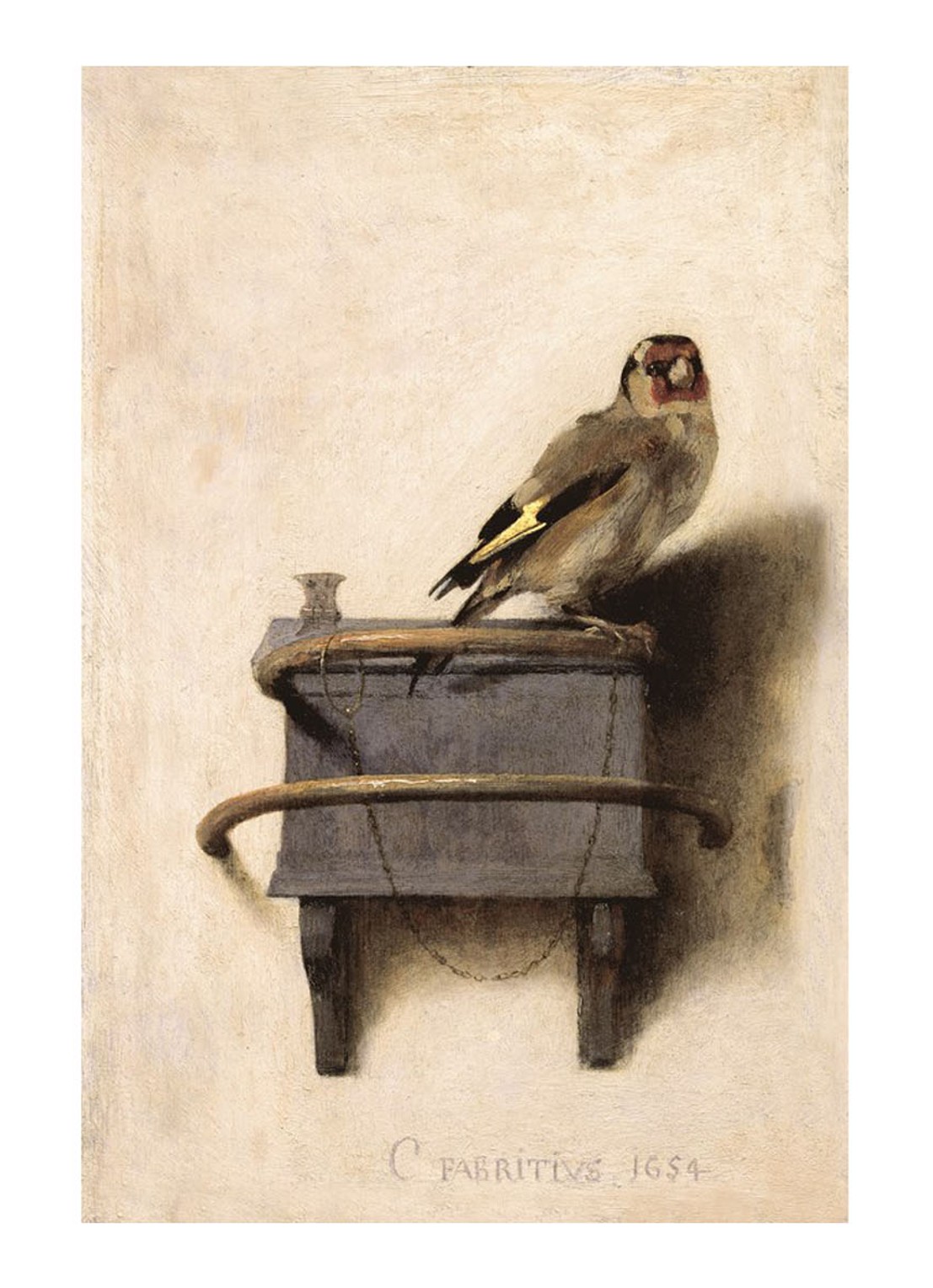 IXXI The Goldfinch wanddecoratie 120 x 80 cm - voorkant 6 donkerbeige