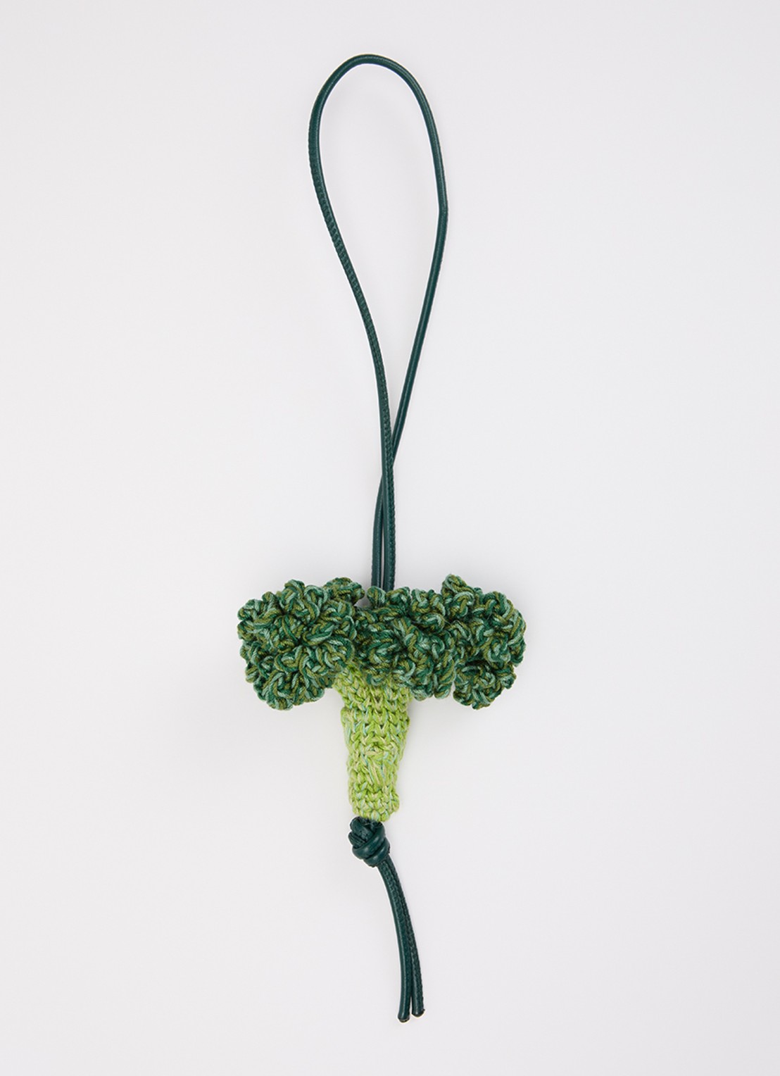 J.W. Anderson Broccoli tasbedel van crochet met details van leer - voorkant groen