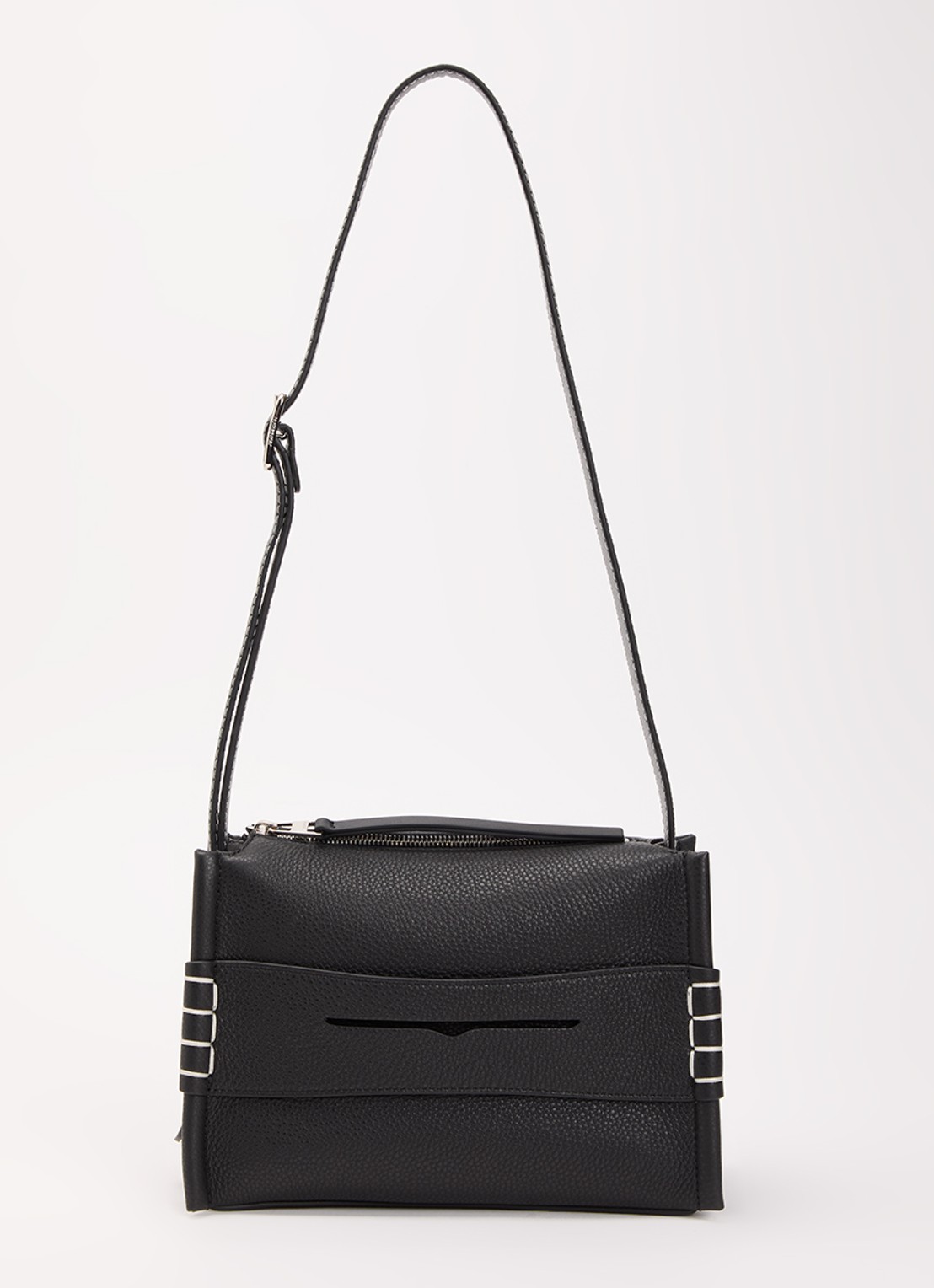 J.W. Anderson Crossbodytas van leer - voorkant 2 zwart