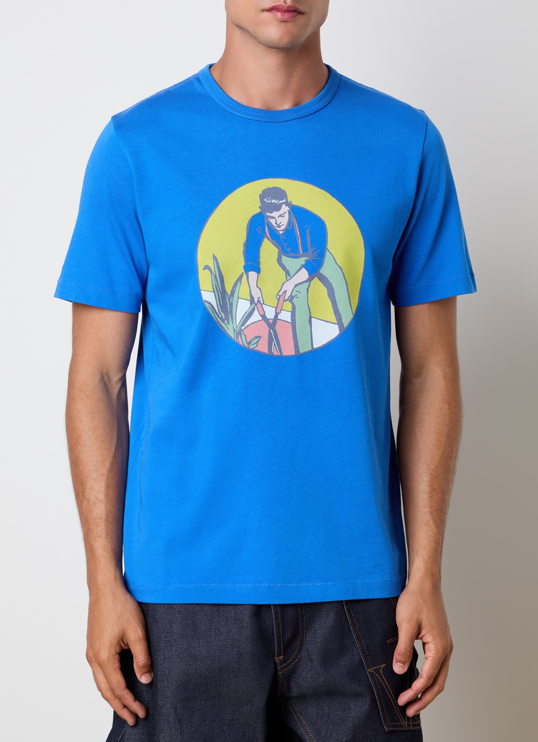 J.W. Anderson Gardener T-shirt met print - detail 3 kobaltblauw