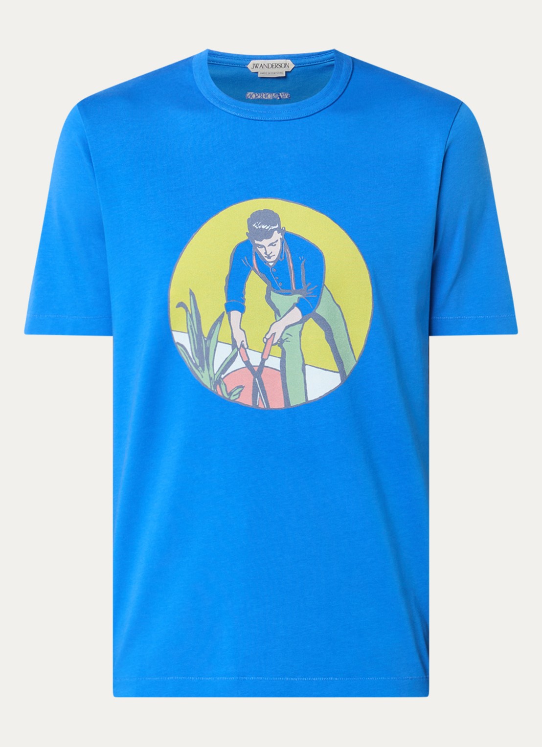 J.W. Anderson Gardener T-shirt met print - voorkant blauw