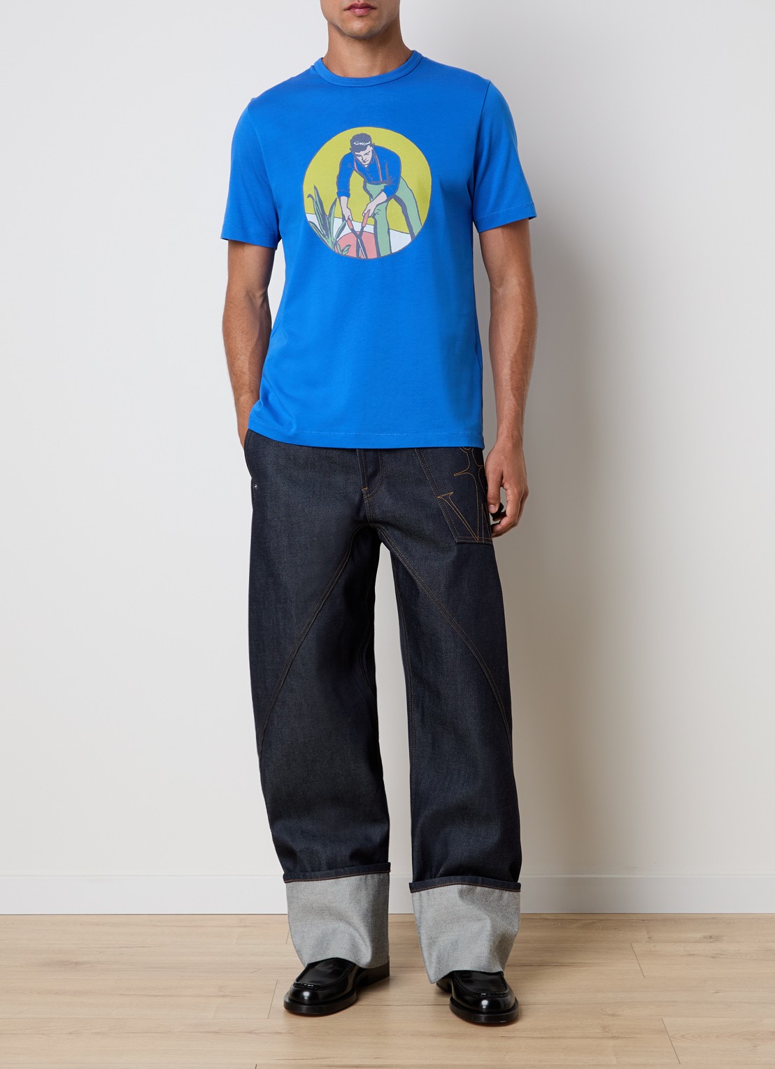 J.W. Anderson Gardener T-shirt met print - voorkant 2 kobaltblauw