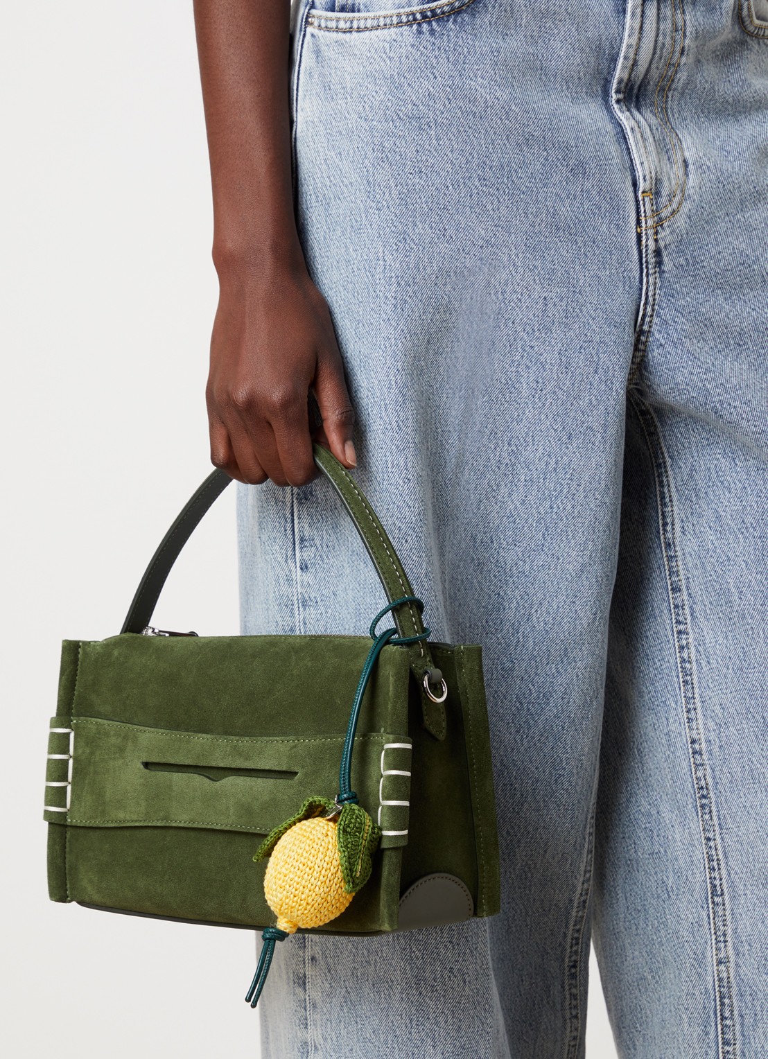 J.W. Anderson Lemon tasbedel met leren details - voorkant 2 geel