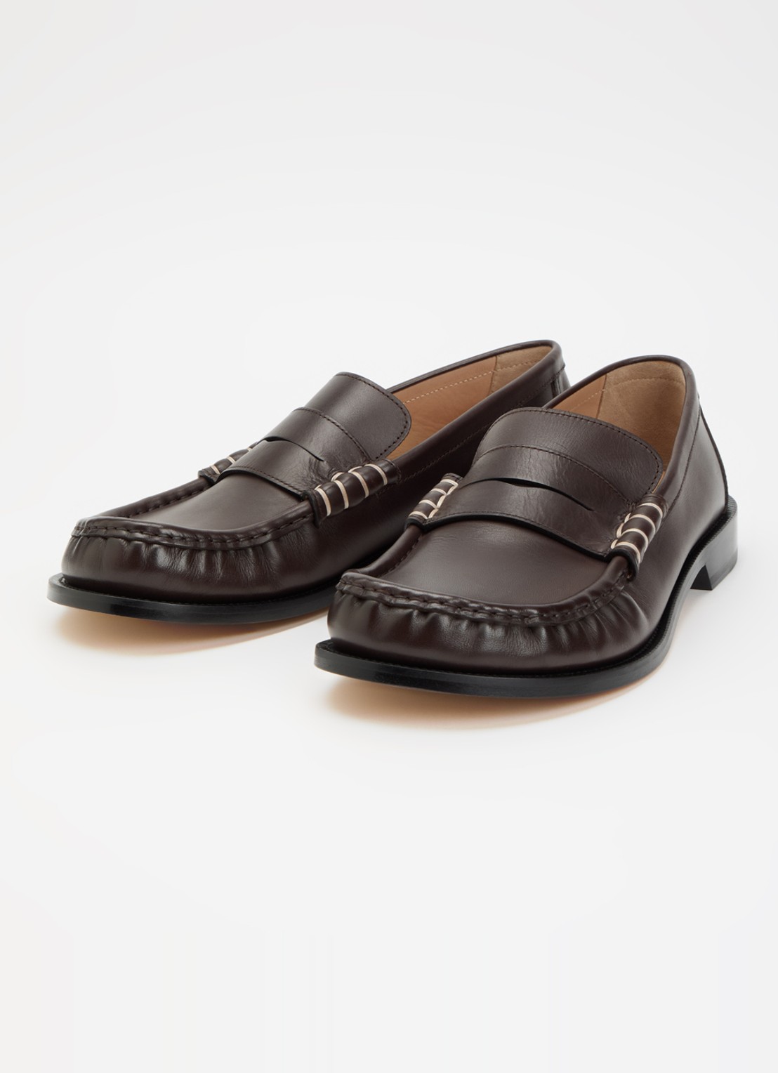 J.W. Anderson Loafer van kalfsleer - detail 2 chocoladebruin