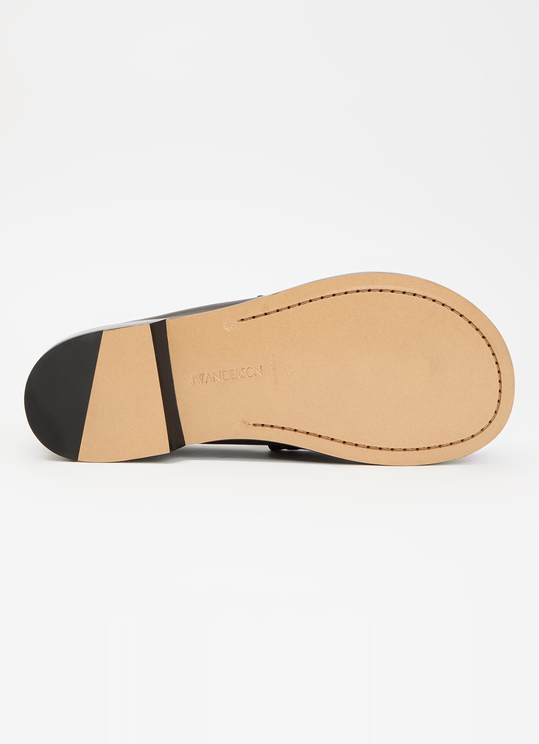 J.W. Anderson Loafer van kalfsleer - detail 4 chocoladebruin