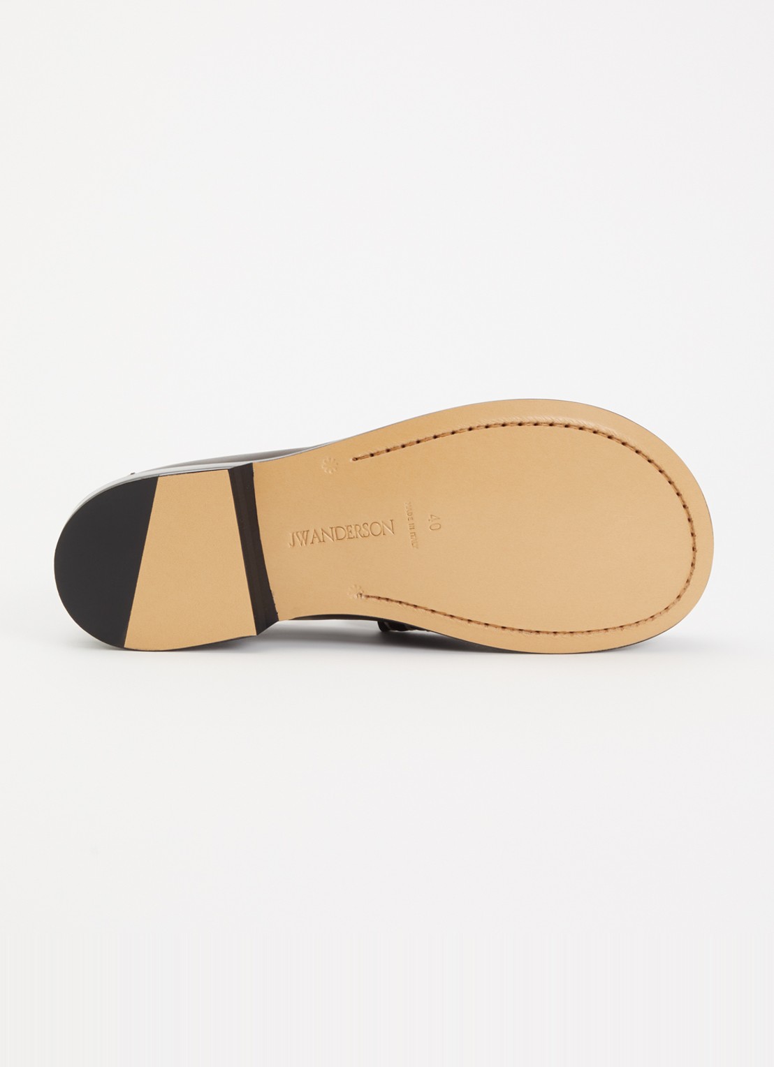 J.W. Anderson Loafer van kalfsleer - detail 3 chocoladebruin