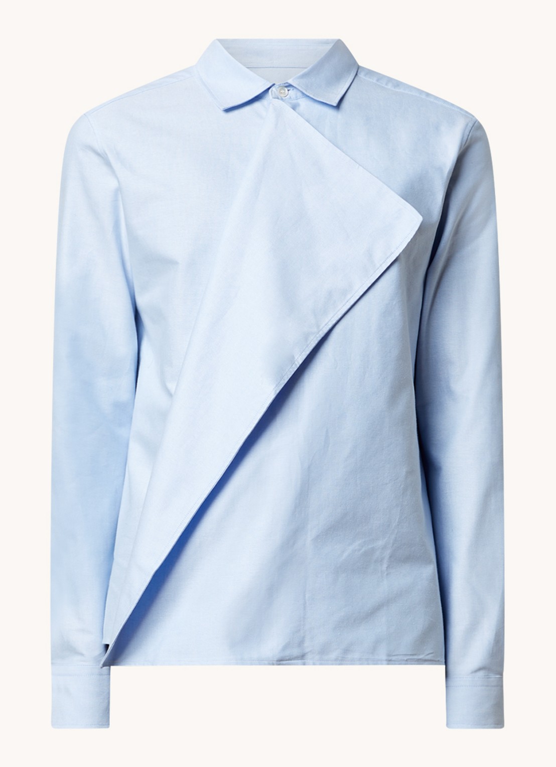 J.W. Anderson Regular fit overhemd met asymmetrische zoom - voorkant lichtblauw