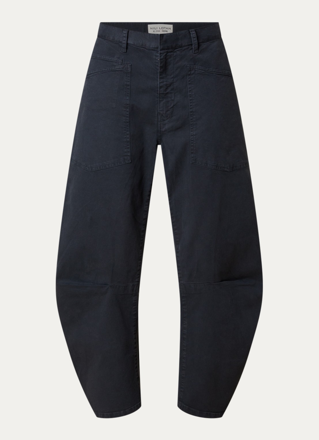 J.W. Anderson Shon high waist balloon fit broek met steekzakken - voorkant 4 donkerblauw