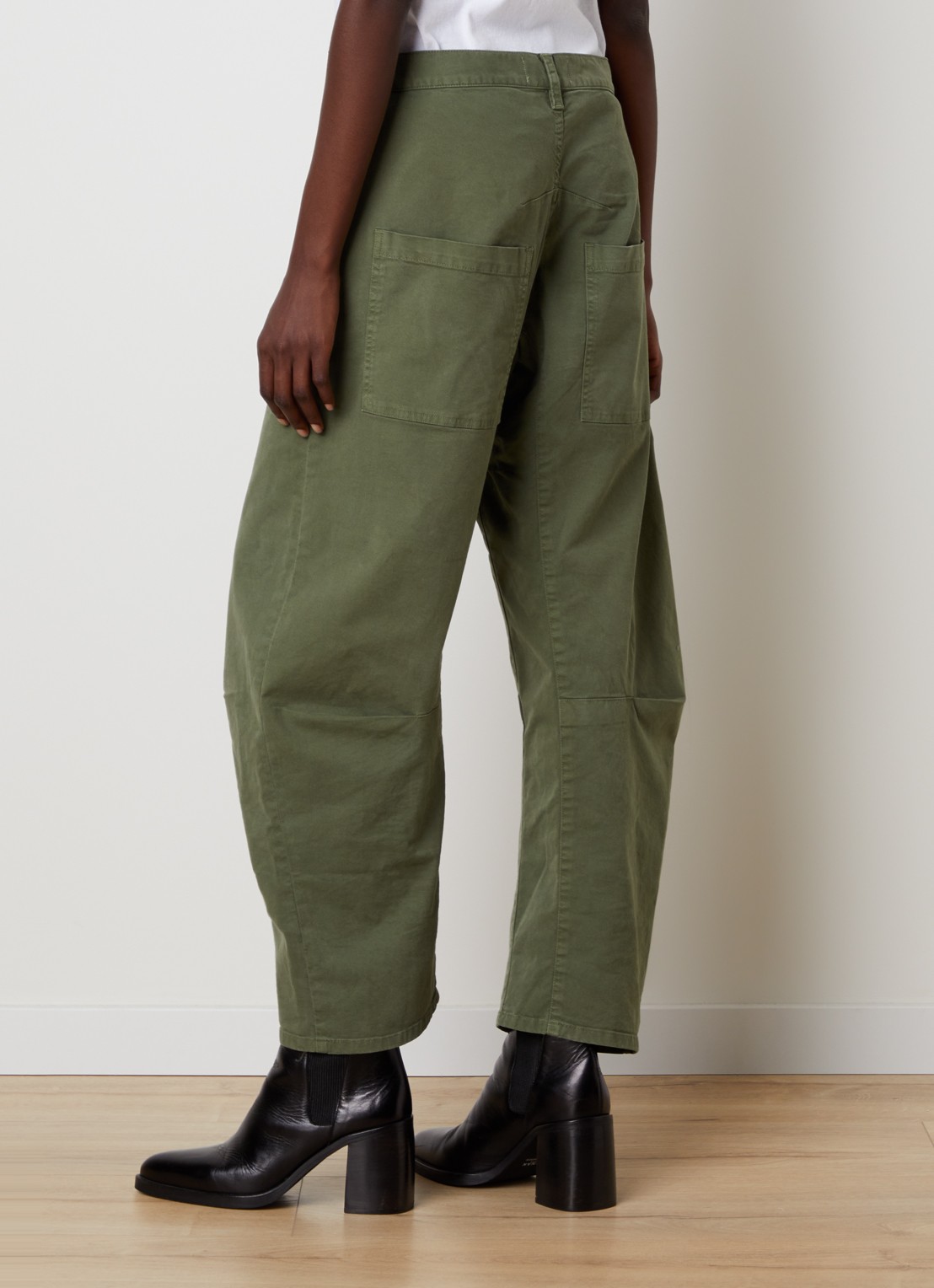 J.W. Anderson Shon high waist balloon fit broek met steekzakken - achterkant 4 groen