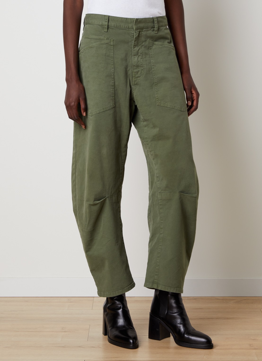 J.W. Anderson Shon high waist balloon fit broek met steekzakken - detail groen