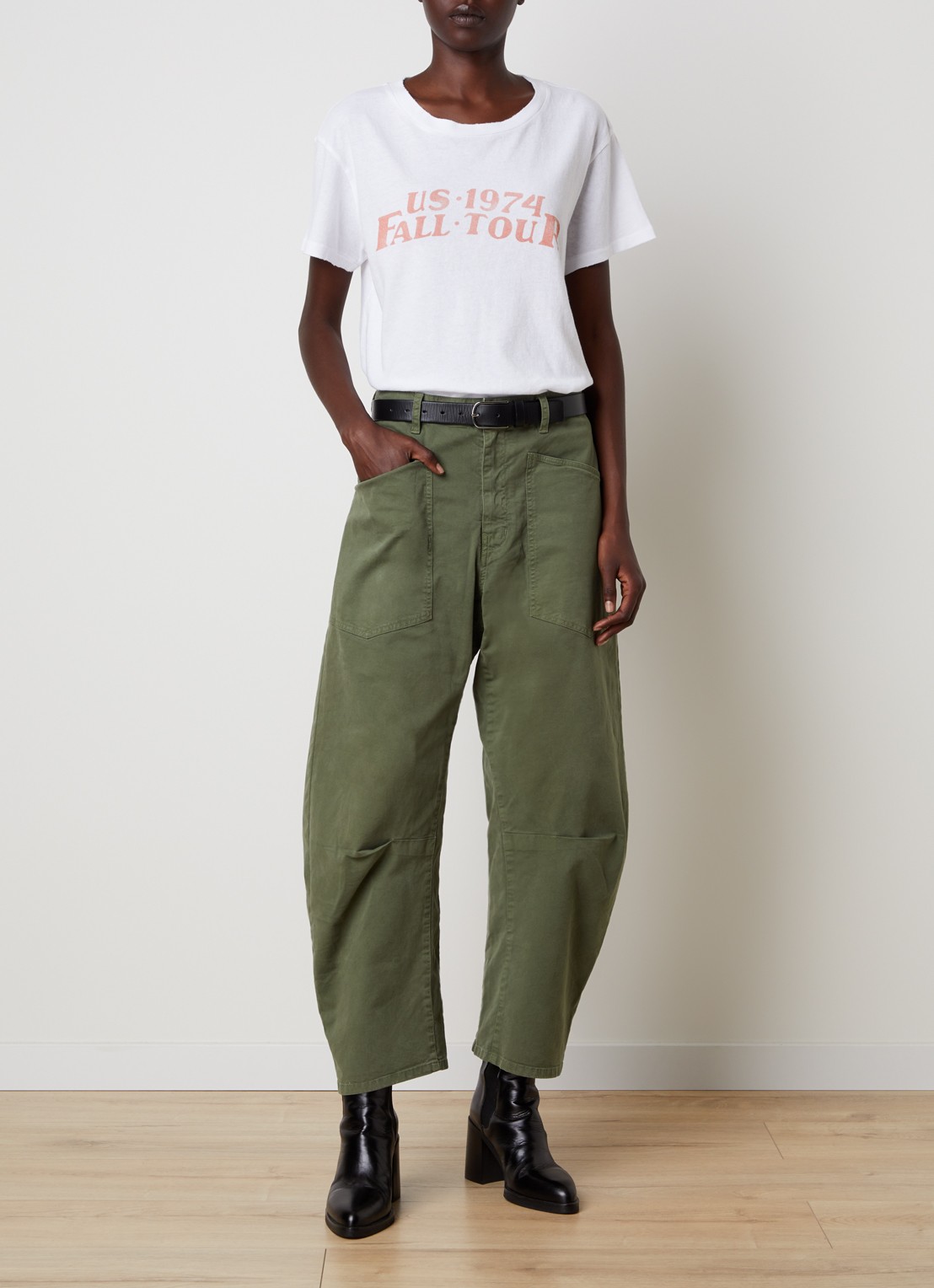 J.W. Anderson Shon high waist balloon fit broek met steekzakken - voorkant 6 groen