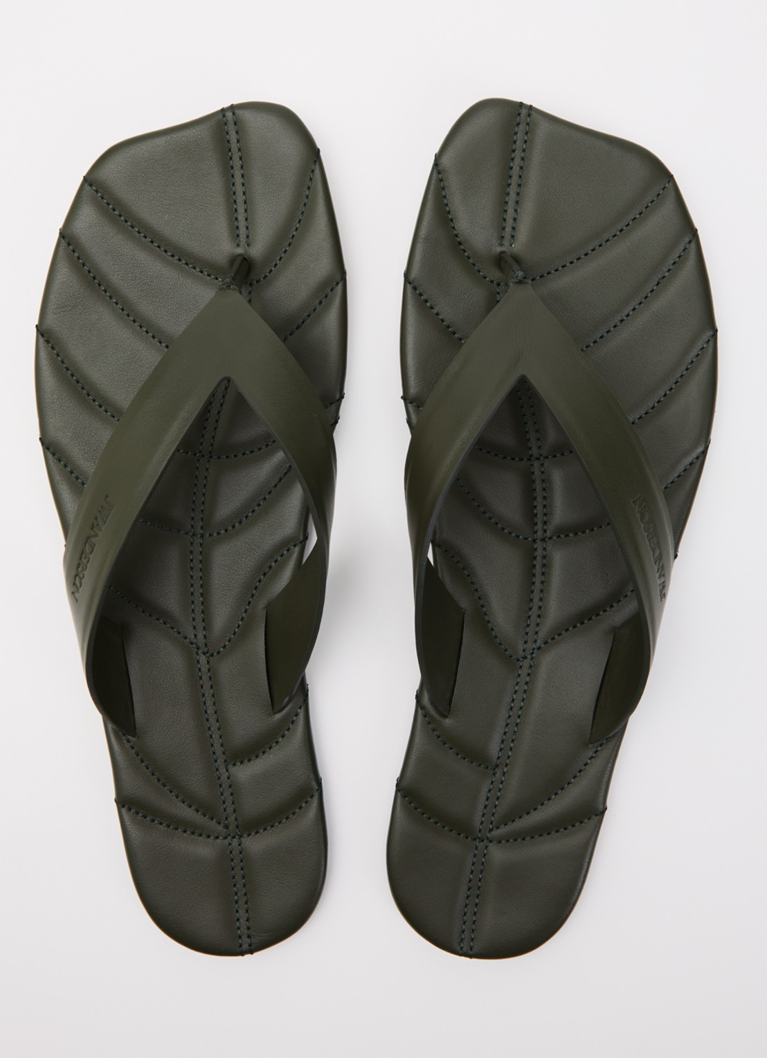 J.W. Anderson Slipper van kalfsleer - detail 3 bronsgroen