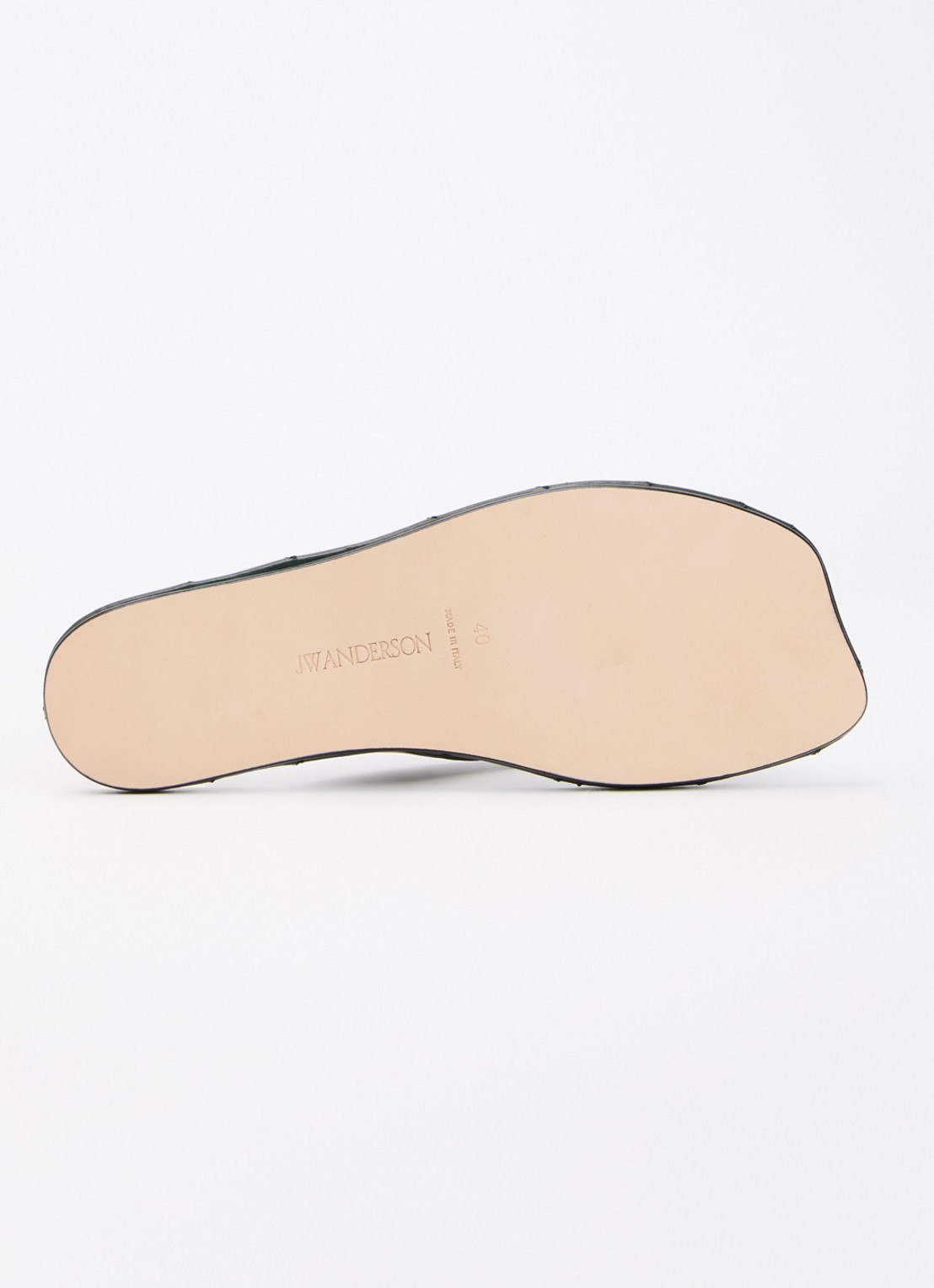 J.W. Anderson Slipper van kalfsleer - detail 4 bronsgroen