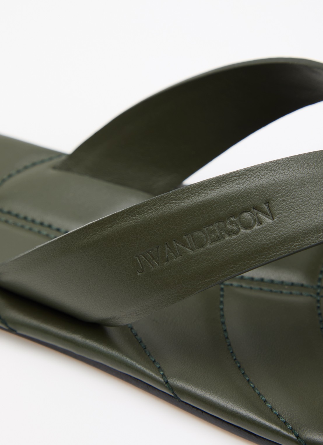 J.W. Anderson Slipper van kalfsleer - detail 5 bronsgroen