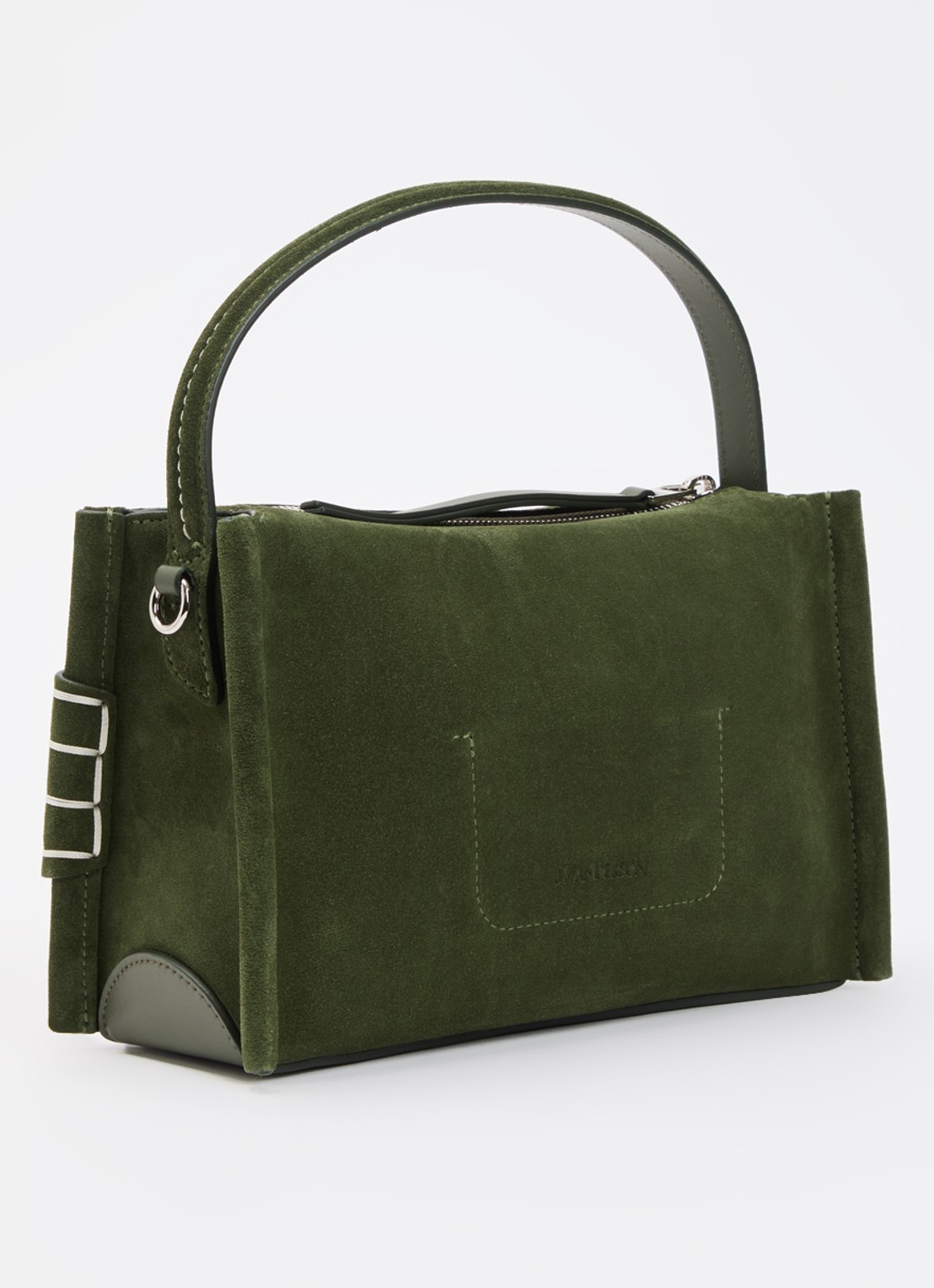 J.W. Anderson Small Loafer handtas van kalfssuède met afneembare schouderriem - achterkant groen