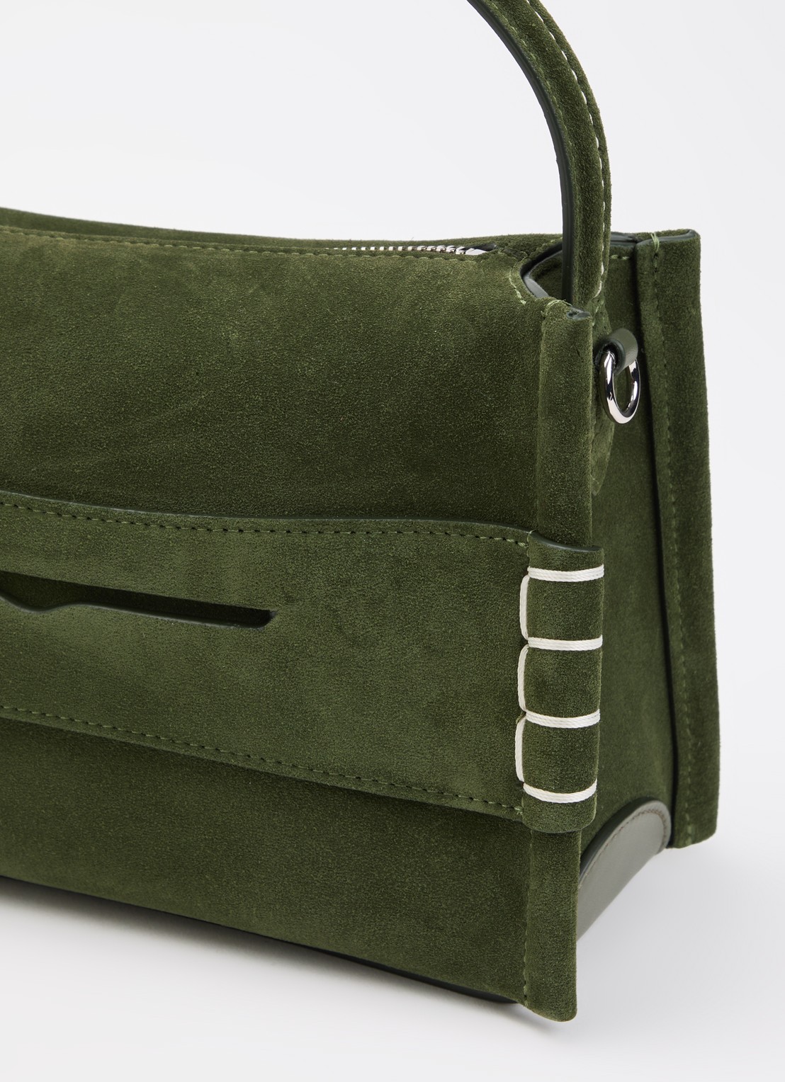 J.W. Anderson Small Loafer handtas van kalfssuède met afneembare schouderriem - detail 4 groen