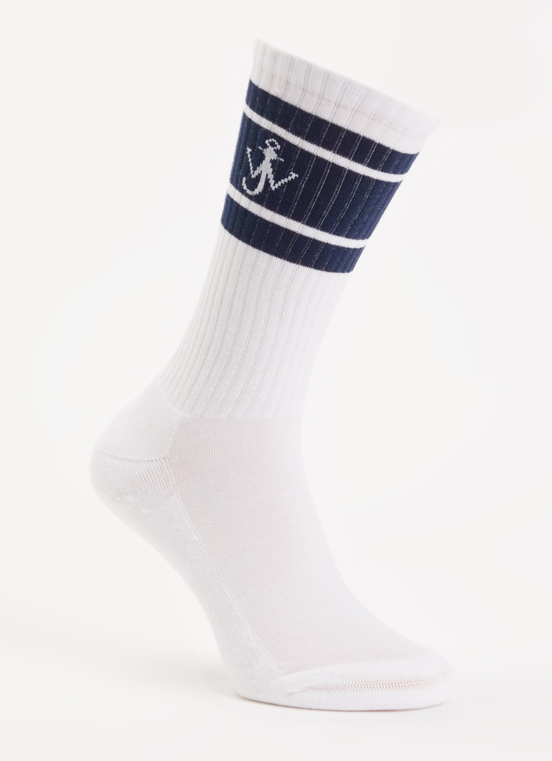 J.W. Anderson Sokken in katoenblend met logo - voorkant 2 donkerblauw