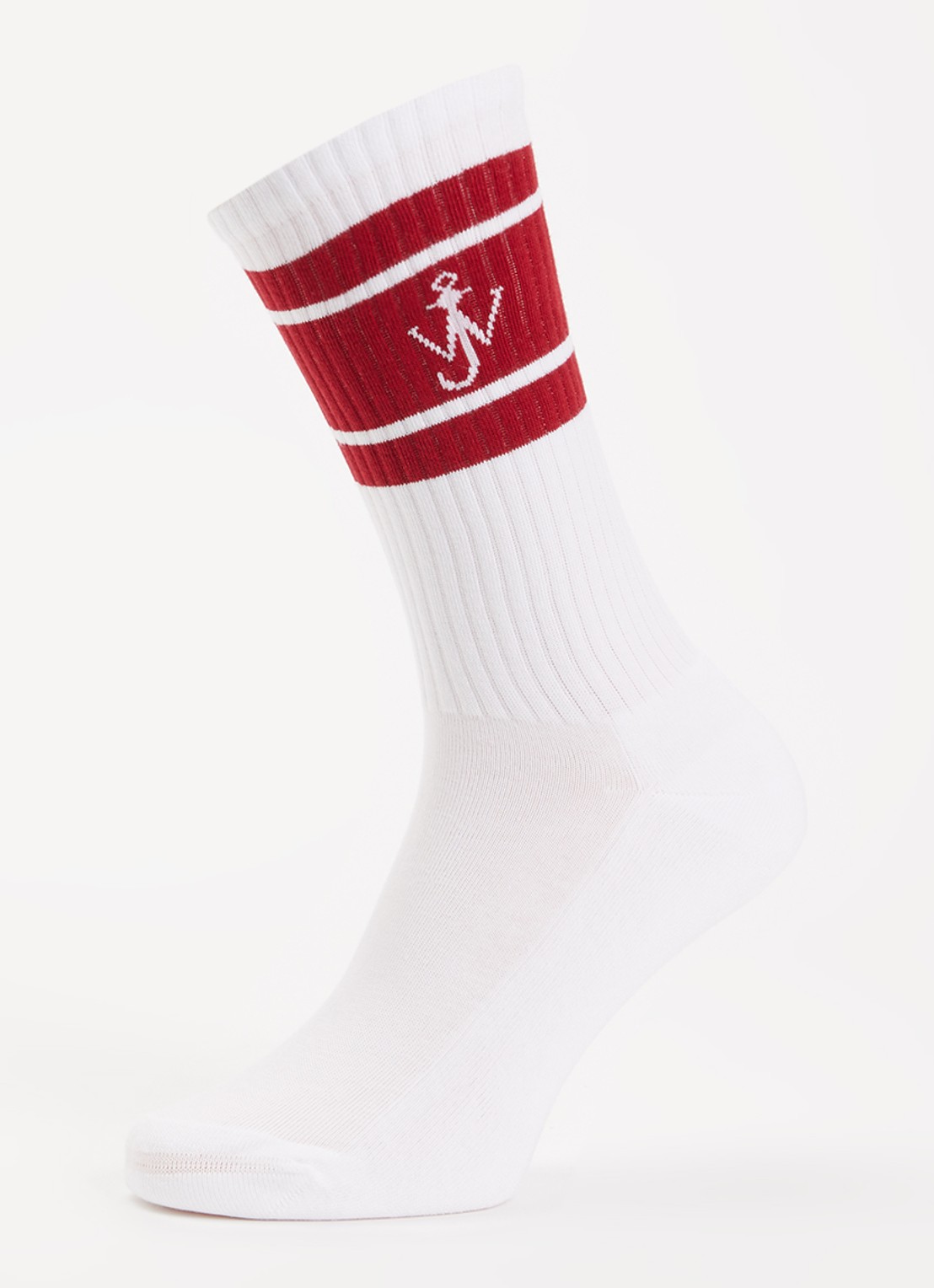 J.W. Anderson Sokken in katoenblend met logo - detail donkerrood