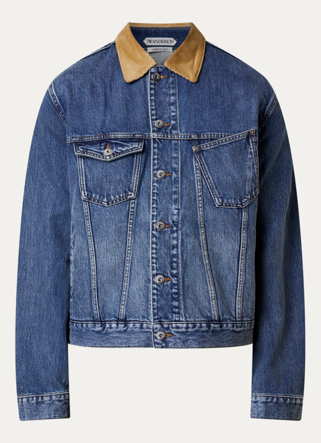 J.W. Anderson Spijkerjas met details van corduroy - voorkant indigo