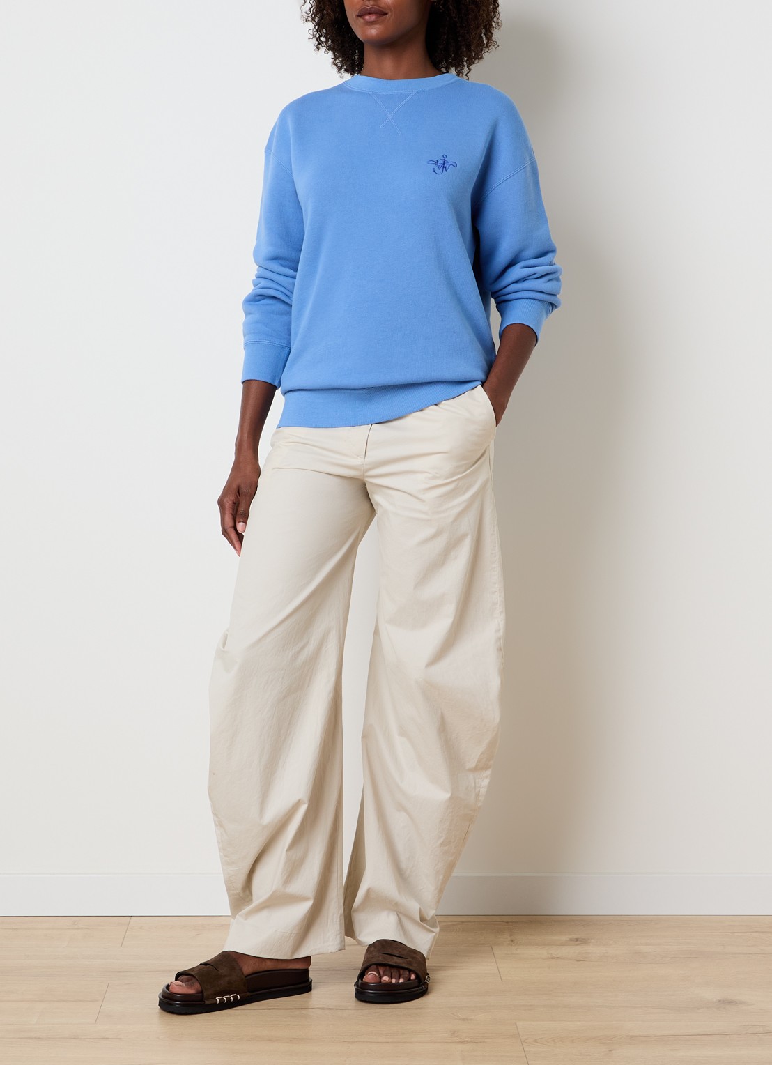 J.W. Anderson Sweater met logoborduring - voorkant 4 blauwgrijs