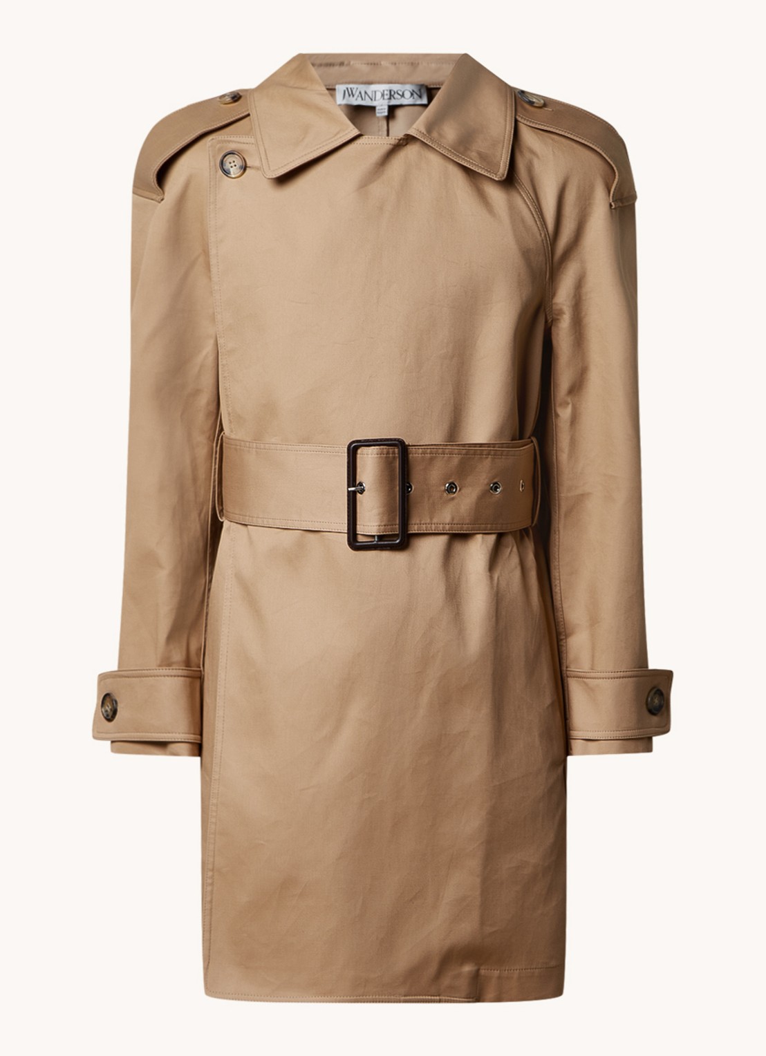 J.W. Anderson Trenhcoat met steekzakken en ceintuur - voorkant 5 beige