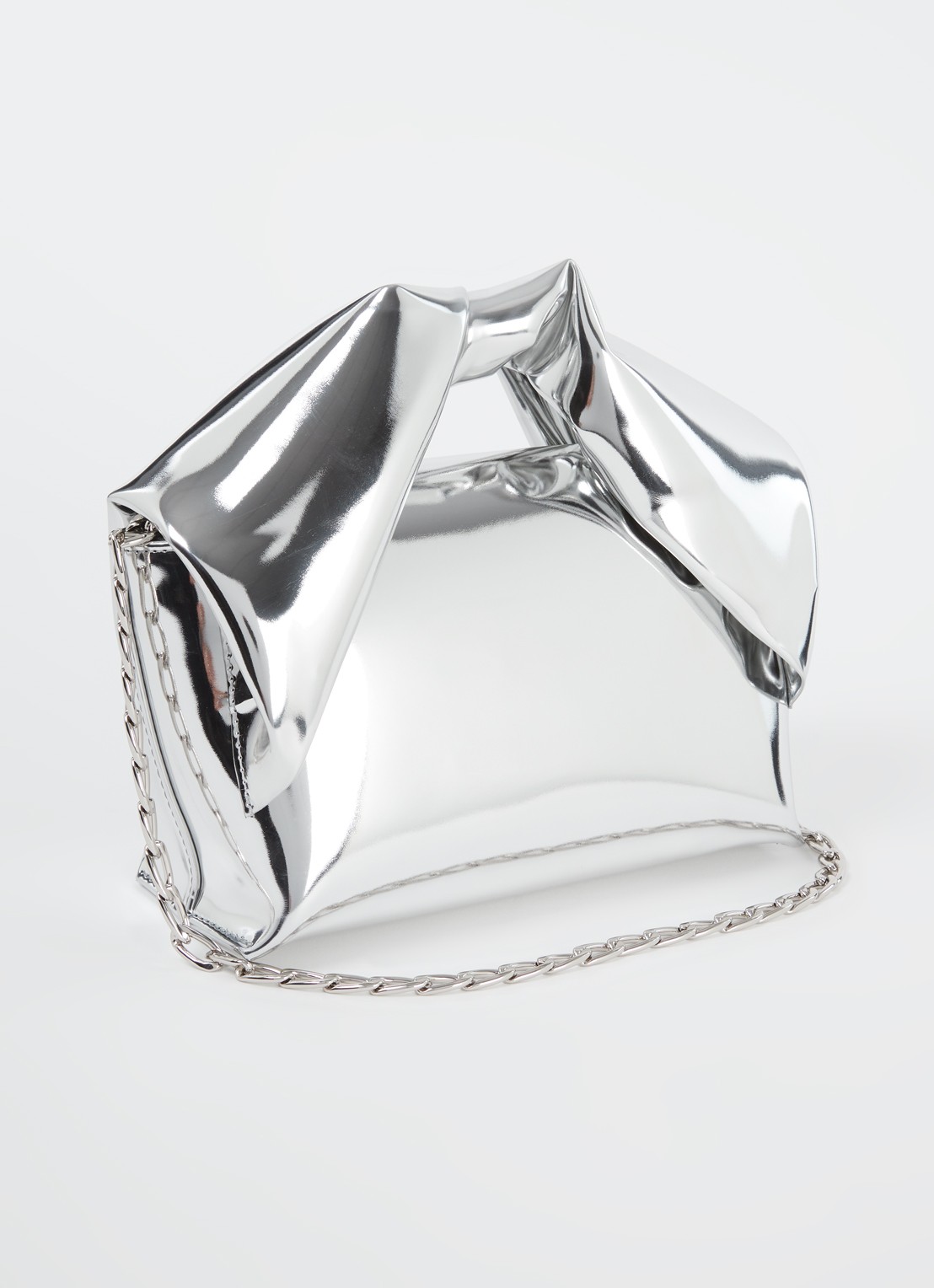 J.W. Anderson Twister Mirror Midi handtas met metallic finish - achterkant zilver