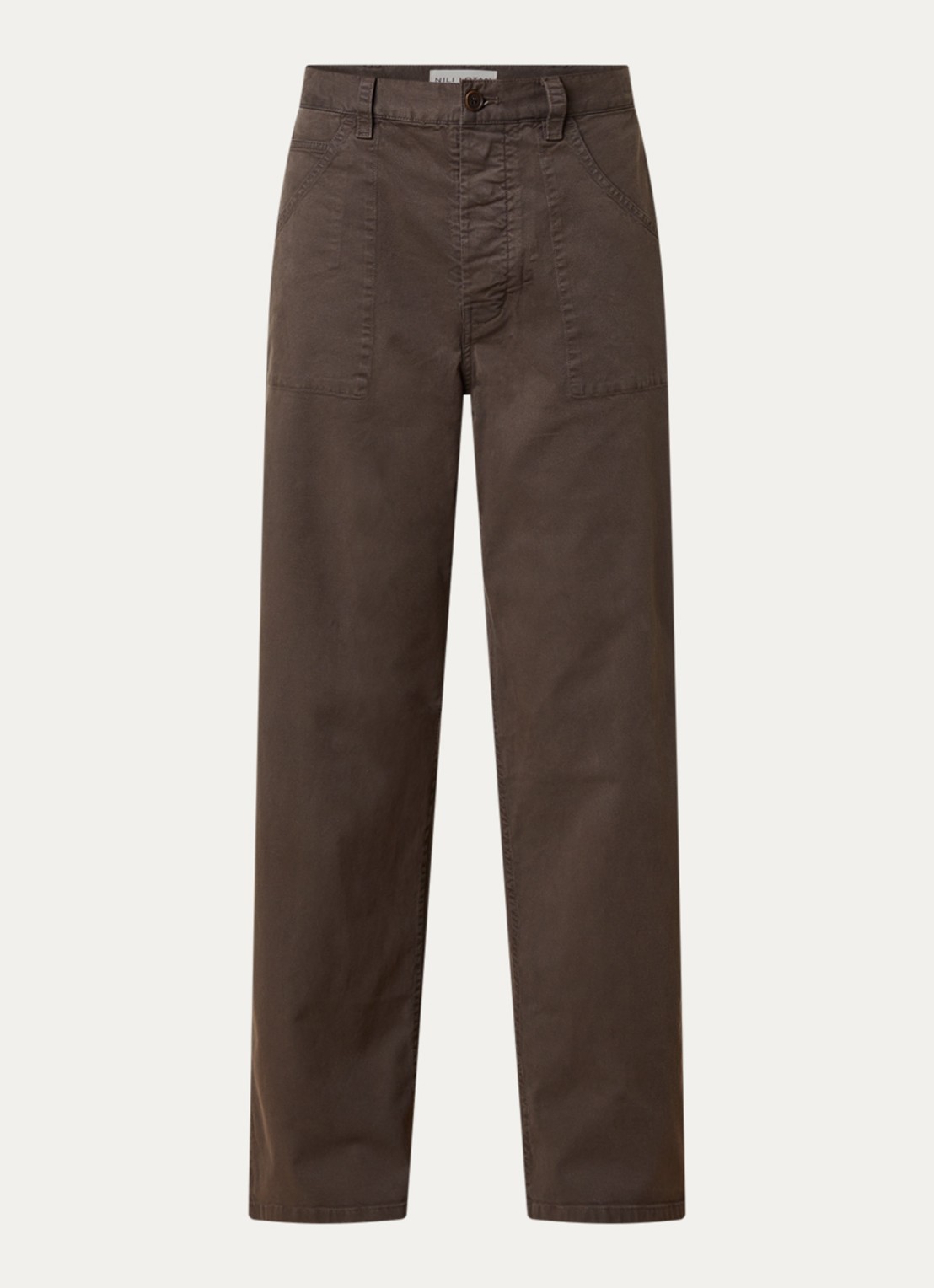 J.W. Anderson Whitney high waist straight fit broek met steekzakken - voorkant 4 lichtbruin